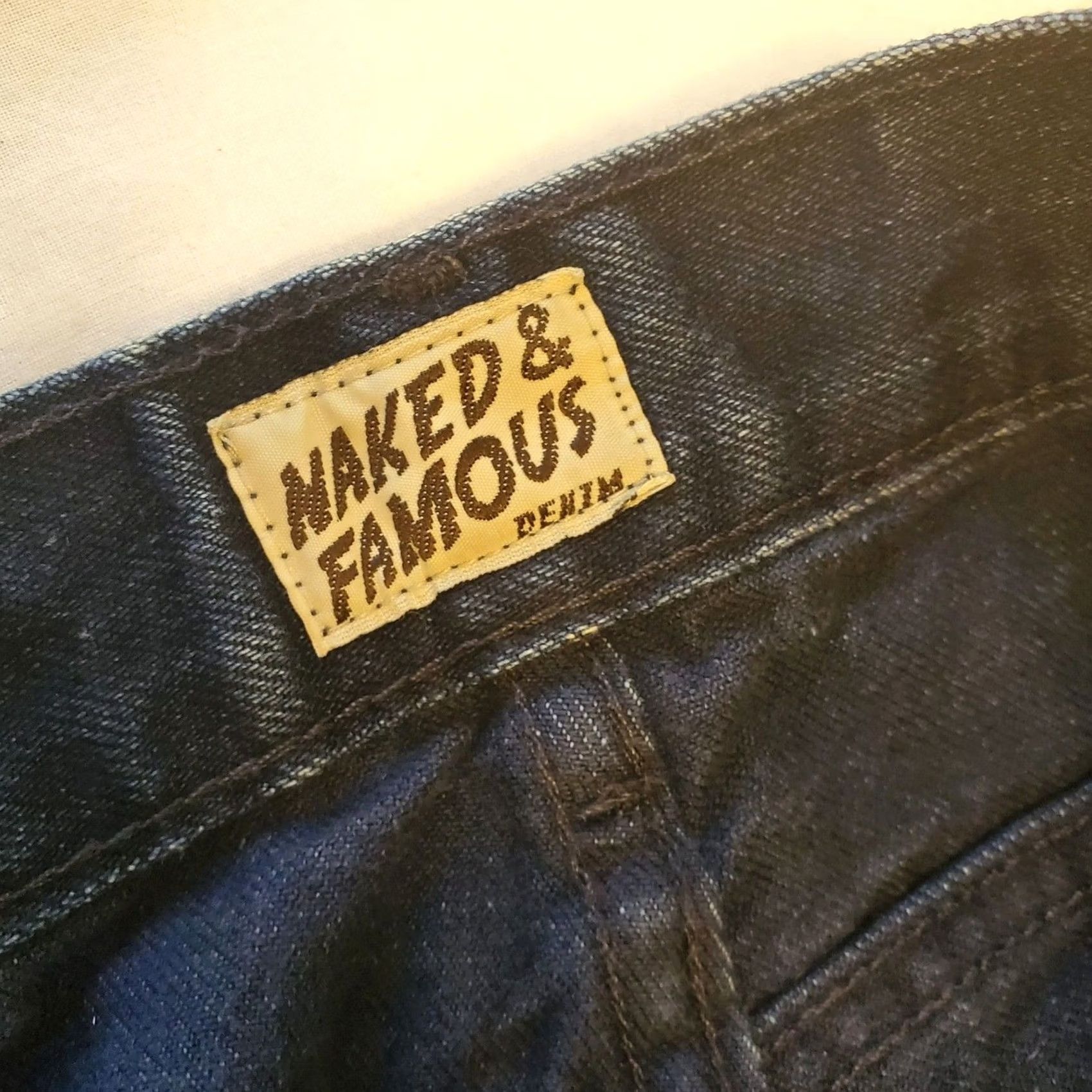 Vintage Naked & Famous Jeans Mens 30 Blue Men 30x32 Japnese Selvedge Raw Denim Skinny Guy Indigo Size US 30 / EU 46 - 7 Thumbnail