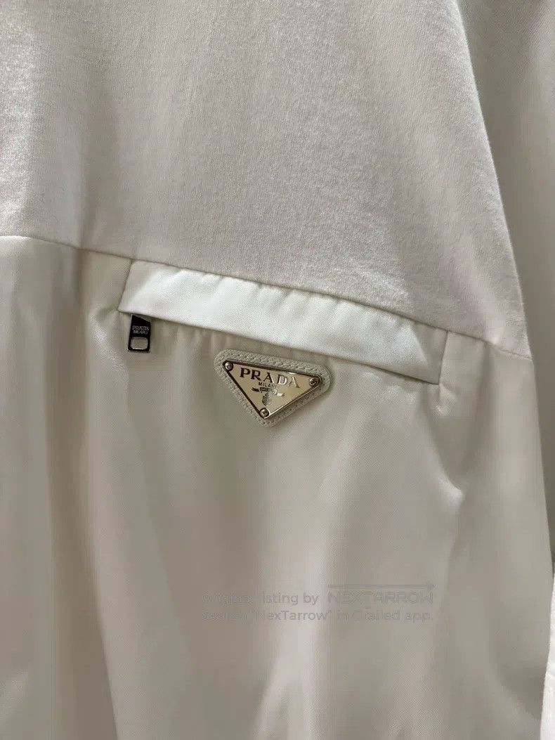 Prada Prada White triangle logo nylon stitching short-sleeved T- Size XS / US 0-2 / IT 36-38 - 3 Thumbnail