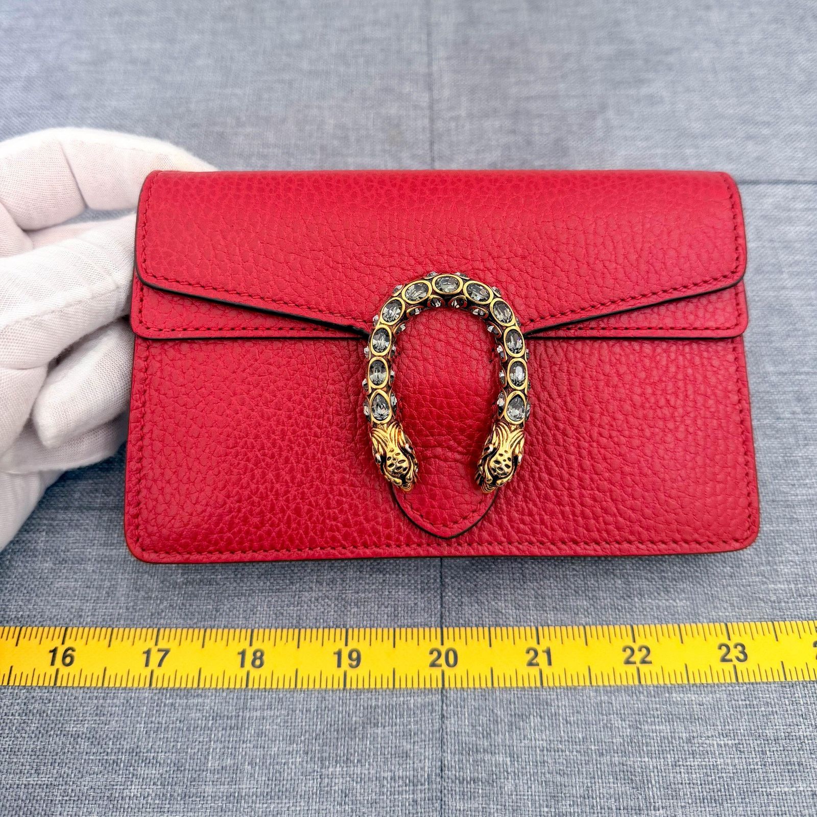 Gucci Authentic Gucci Dionysus Red Leather Chain Bag Tiger Head Size ONE SIZE - 1 Thumbnail