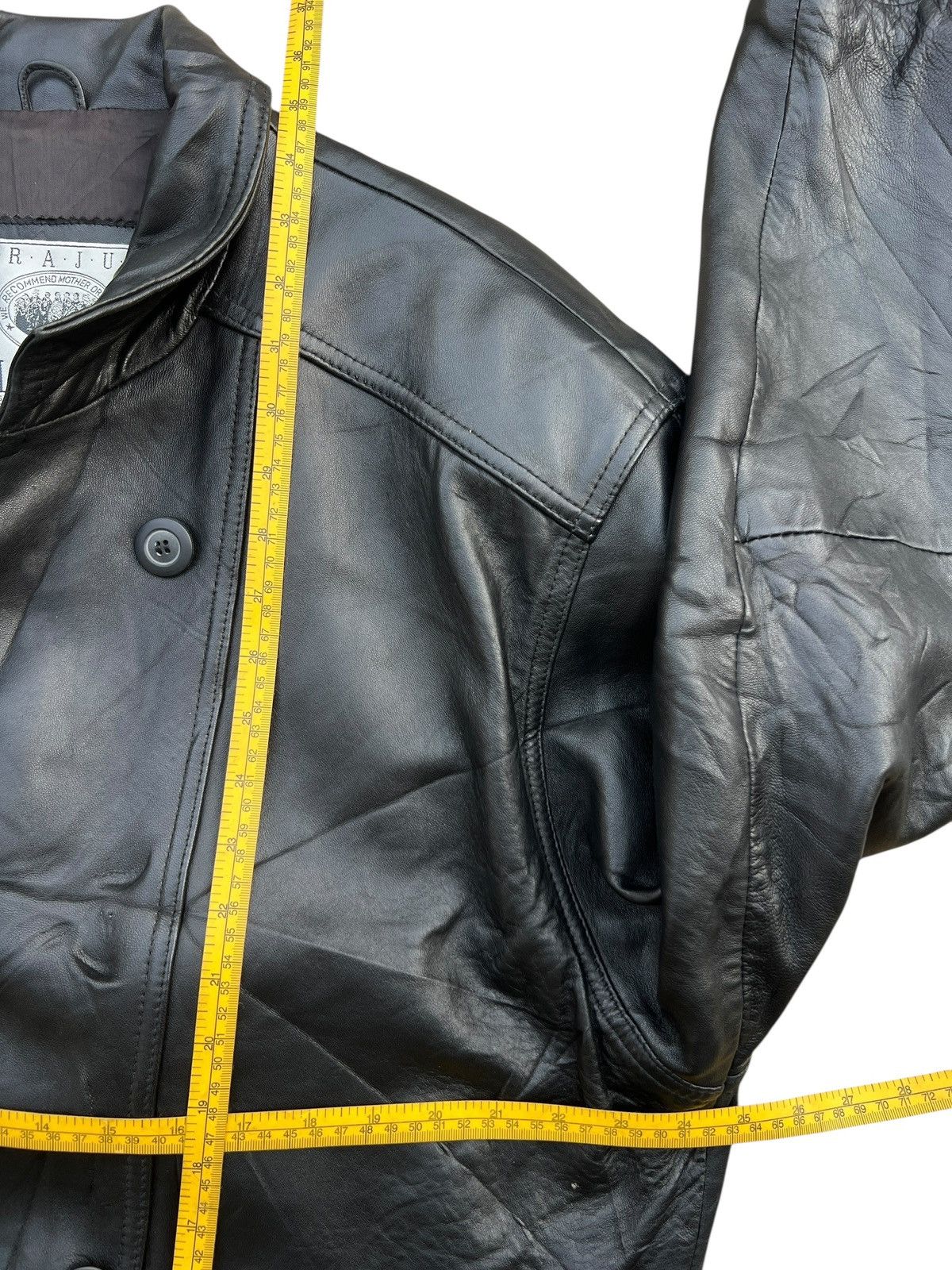 Vintage Vintage 90s Harajuku Mother Coat Black Leather Jacket Size US L / EU 52-54 / 3 - 17 Thumbnail