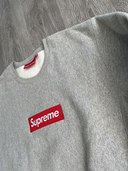 Supreme Supreme Box Logo Crewneck Heather Grey FW15 XL | Grailed