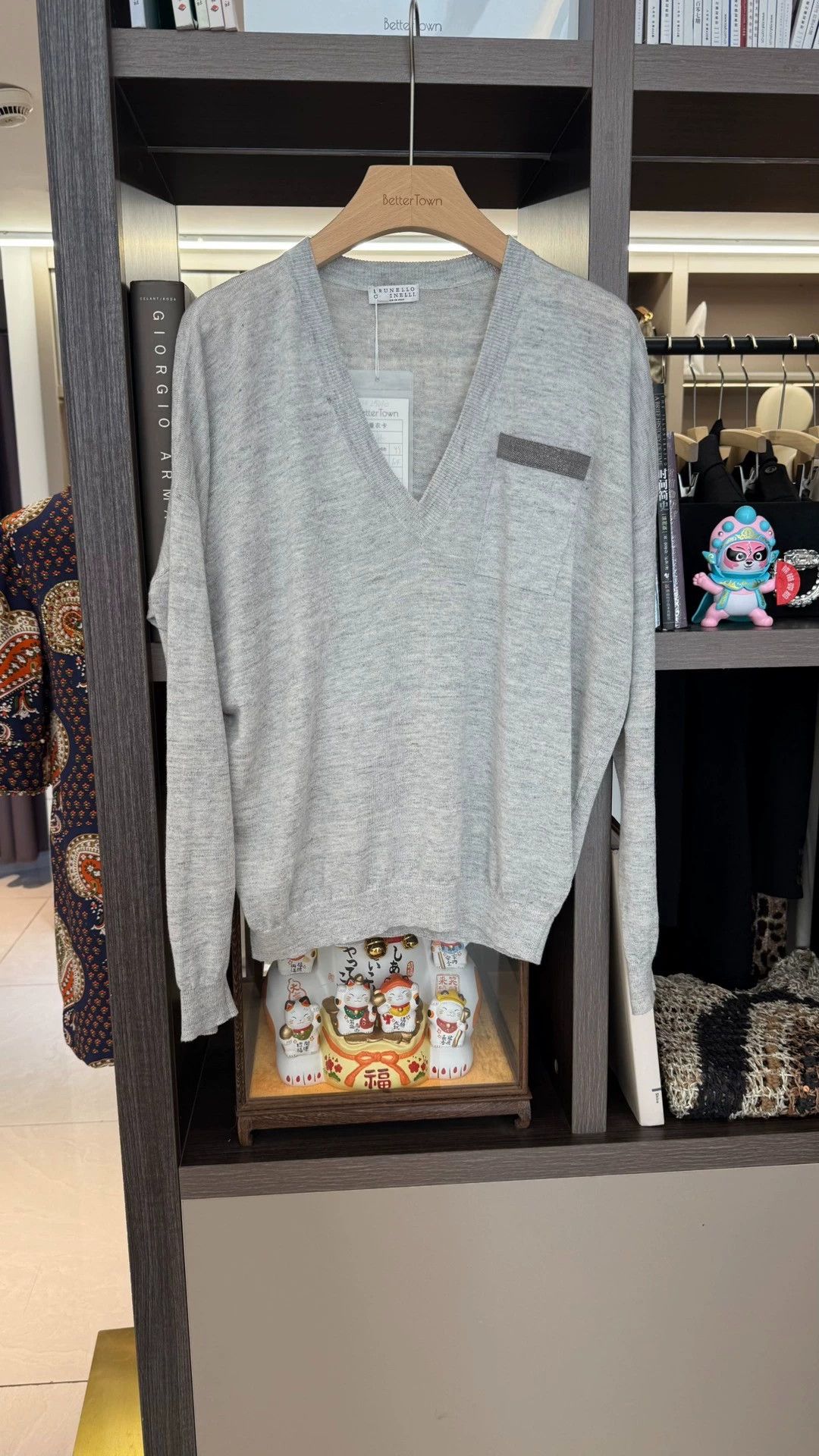 Brunello Cucinelli Gray Beaded Linen Top XS - dmc