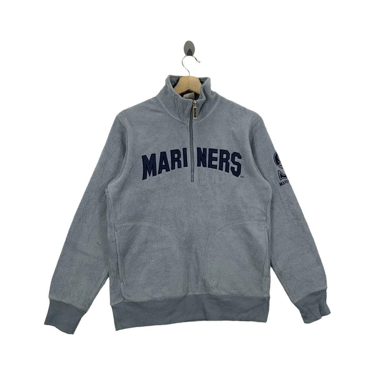 MLB SETTLE MARINERS MLB Baseball Fleece Half Zipper Sweatshirt Size US M / EU 48-50 / 2 - 3 Thumbnail