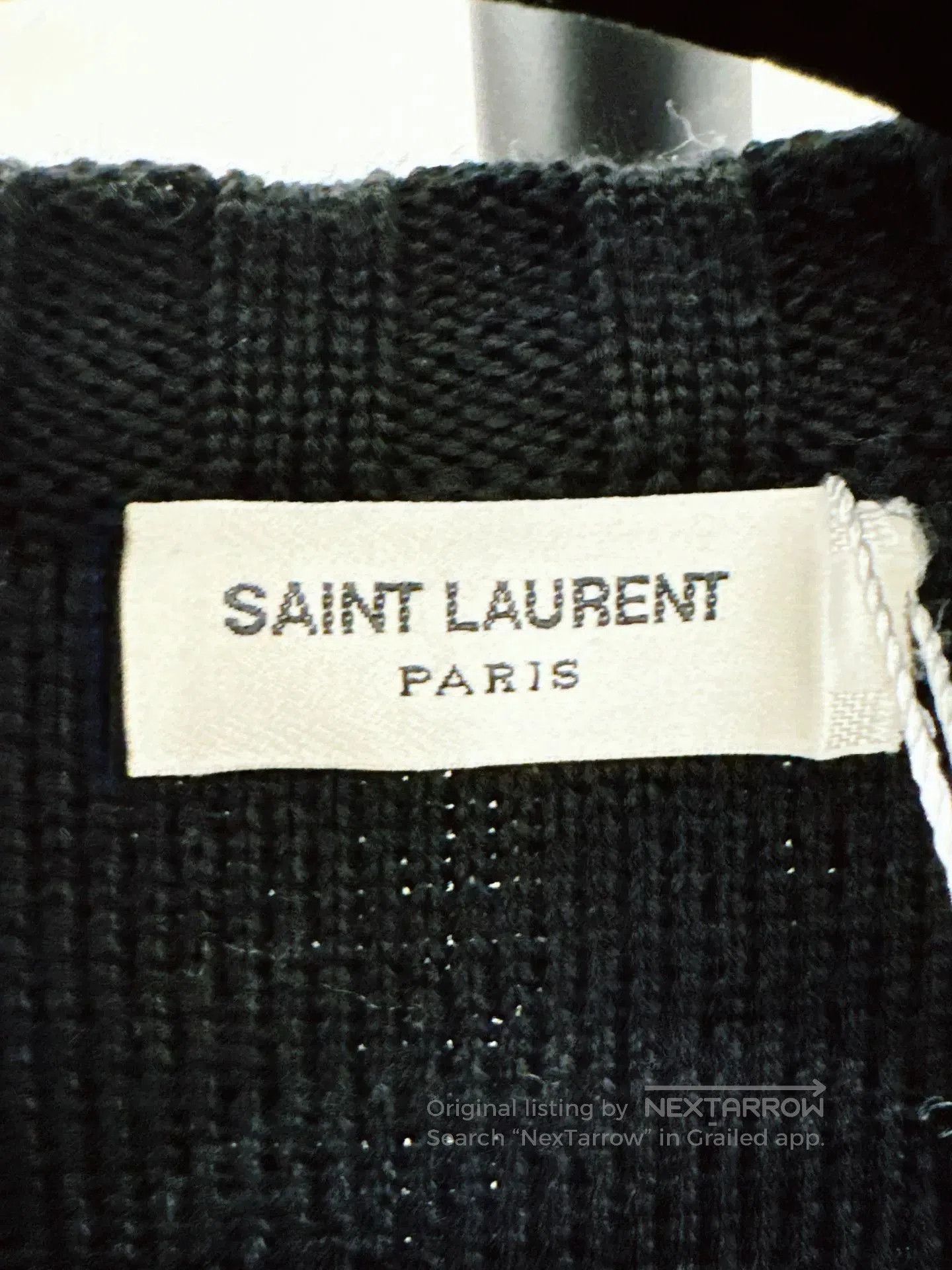 Saint Laurent Paris YSL Black Silver Striped Sweater. Size S / US 4 / IT 40 - 3 Thumbnail