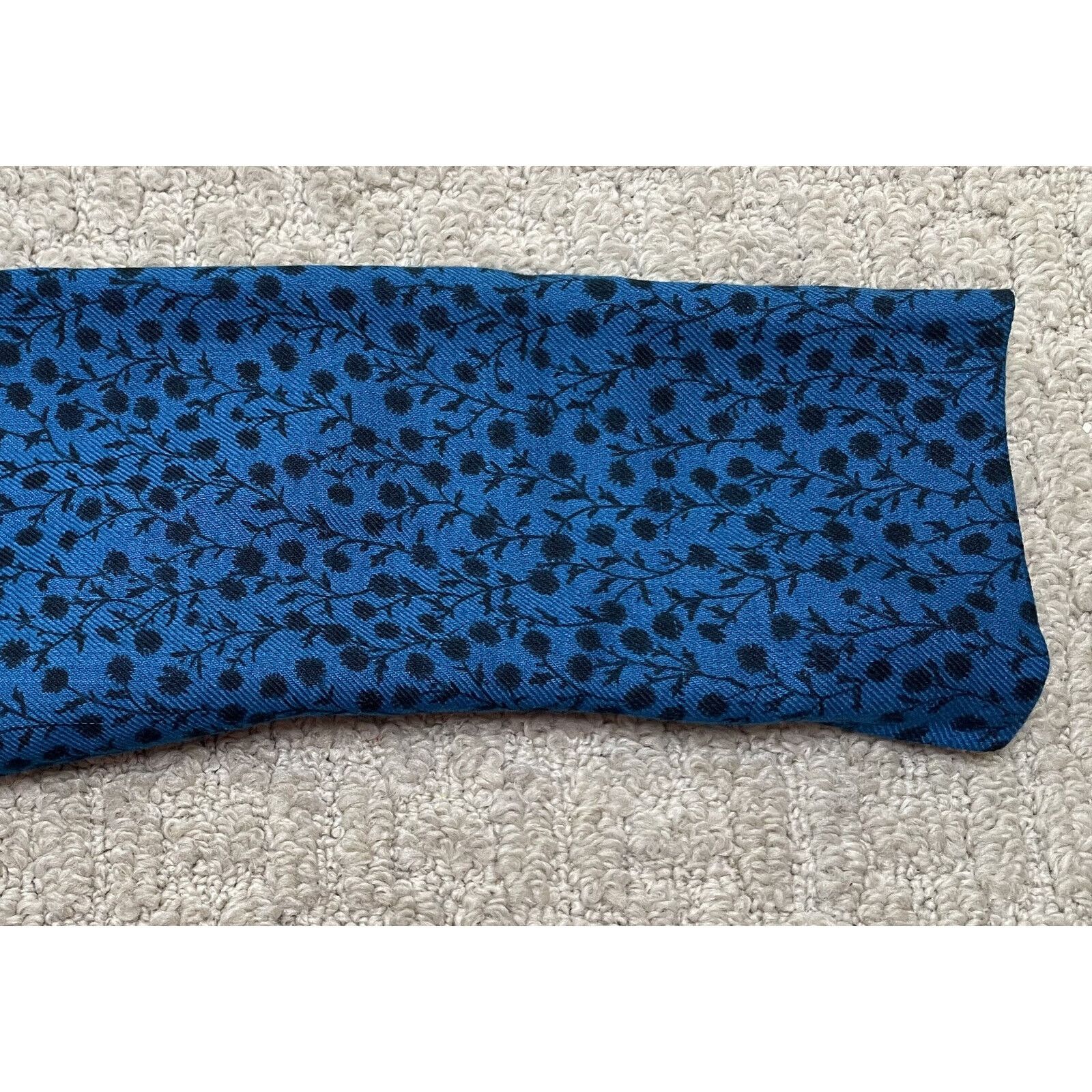 Valentino Vintage Valentino Boutique Blue Floral Wool Dress 10 Pleated Size L / US 10 / IT 46 - 12 Thumbnail