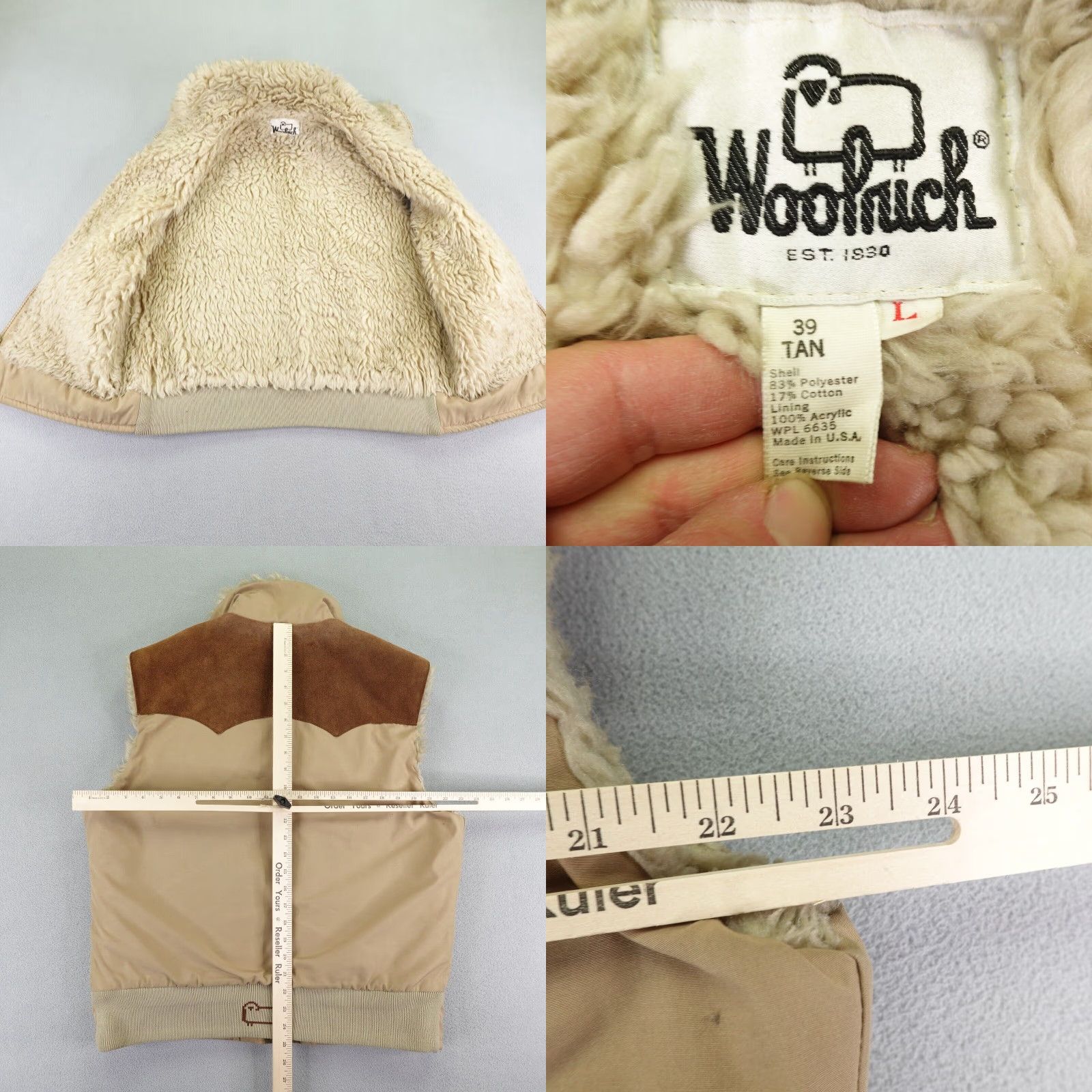 Vintage VINTAGE Woolrich Vest Mens Large Tan Brown Woolrich Vest - Western Style with Zipper, Lined, Pockets, Full Zip, Casual Workwear Mens L Size US L / EU 52-54 / 3 - 8 Thumbnail