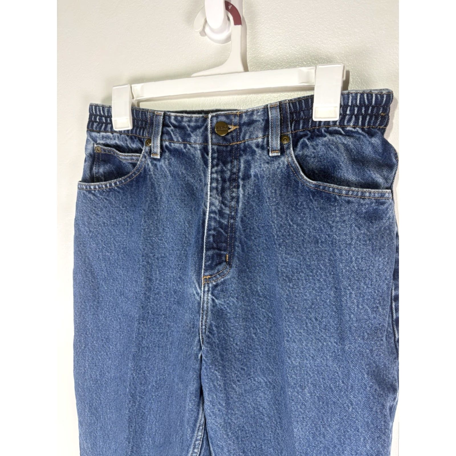 Vintage VINTAGE LL Bean Women's High-Rise Jeans 12P Blue 90s Retro Cotton Capris Size 34" / US 12 / IT 48 - 2 Thumbnail