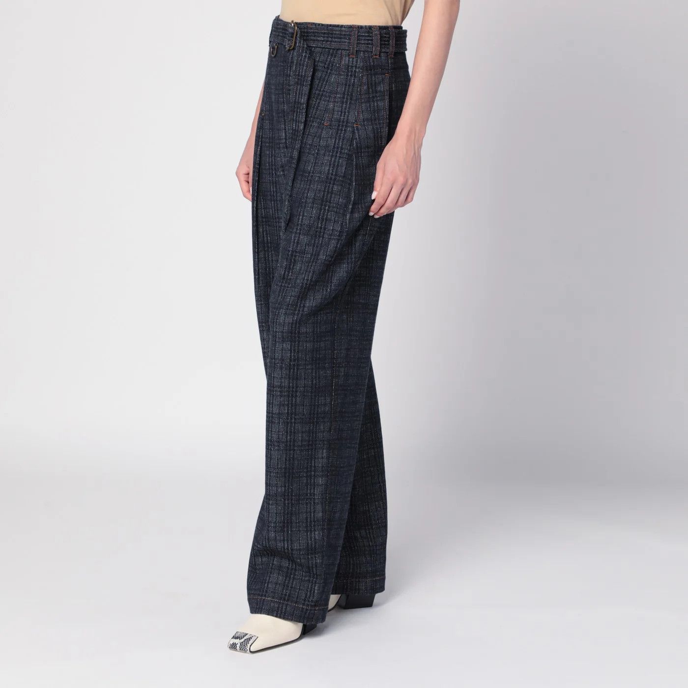 Burberry o1d2blof0426 Check Pattern Denim Jeans in Indigo Blue Size 27" / US 4 / IT 40 - 3 Thumbnail