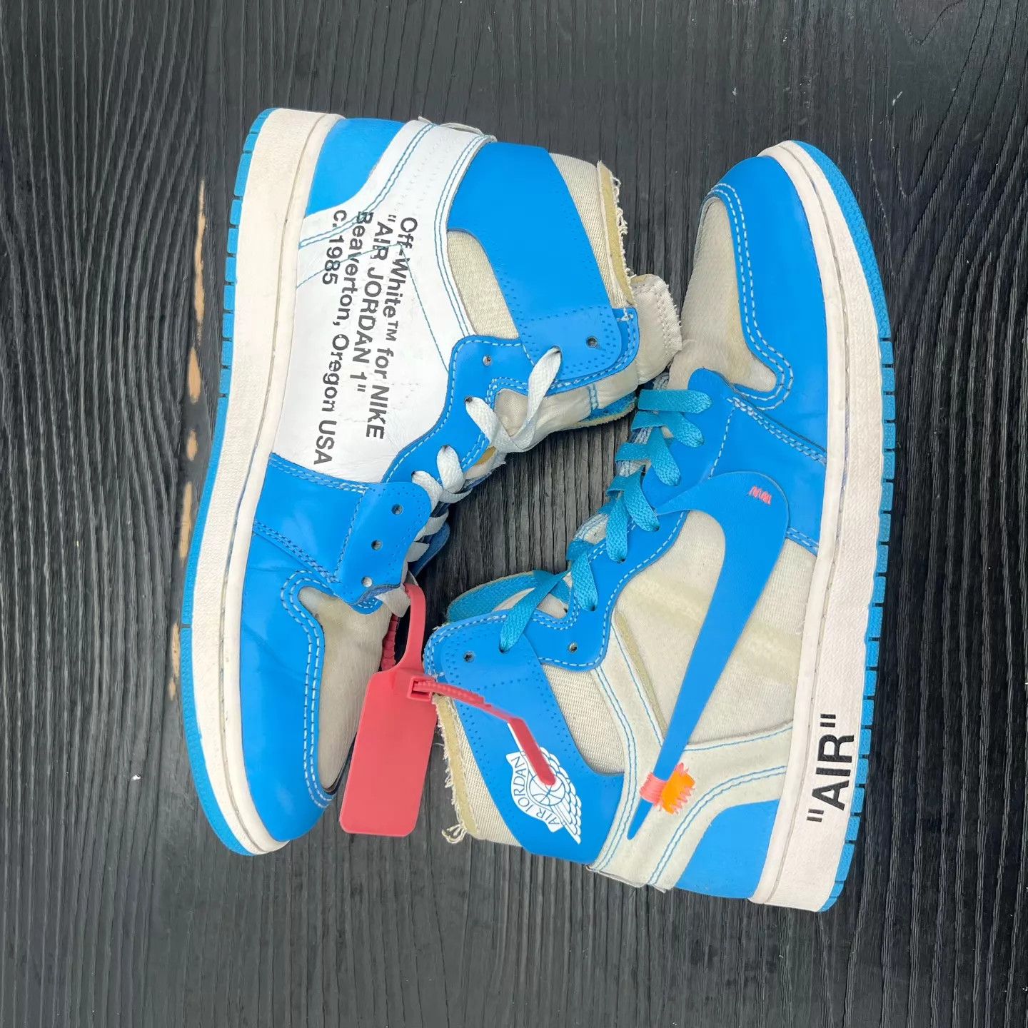 Off-White OW x AJ1 University Blue 43 Good Condition Boxed Size US 10 / EU 43 - 7 Thumbnail