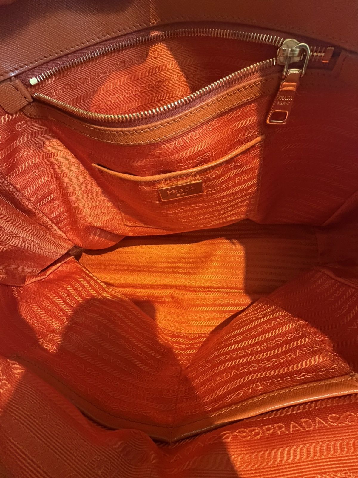 Prada Prada Galleria Saffiano Leather Tote – Papaya ✨ Size ONE SIZE - 14 Thumbnail