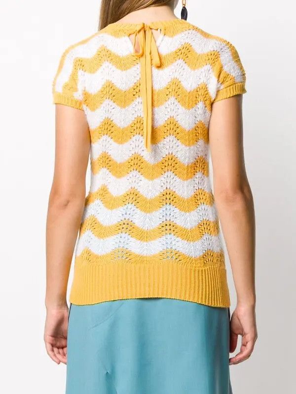 Marni o1y1125 Round Collar Sweater in White/Yellow Size M / US 6-8 / IT 42-44 - 4 Thumbnail