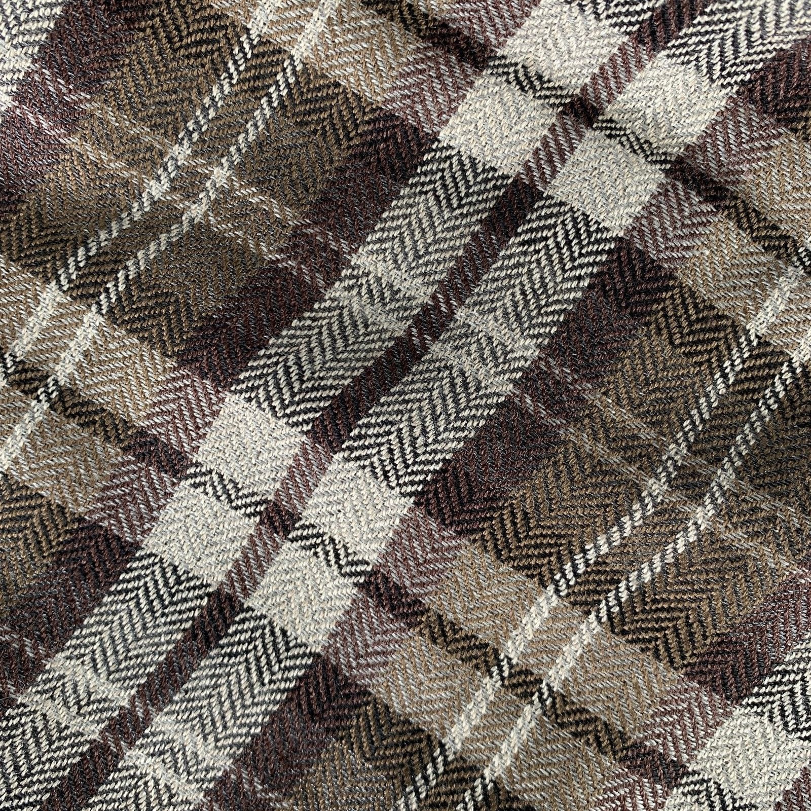Tom Ford TOM FORD Brown Grey Plaid Cashmere / Silk Scarves Size ONE SIZE - 4 Thumbnail