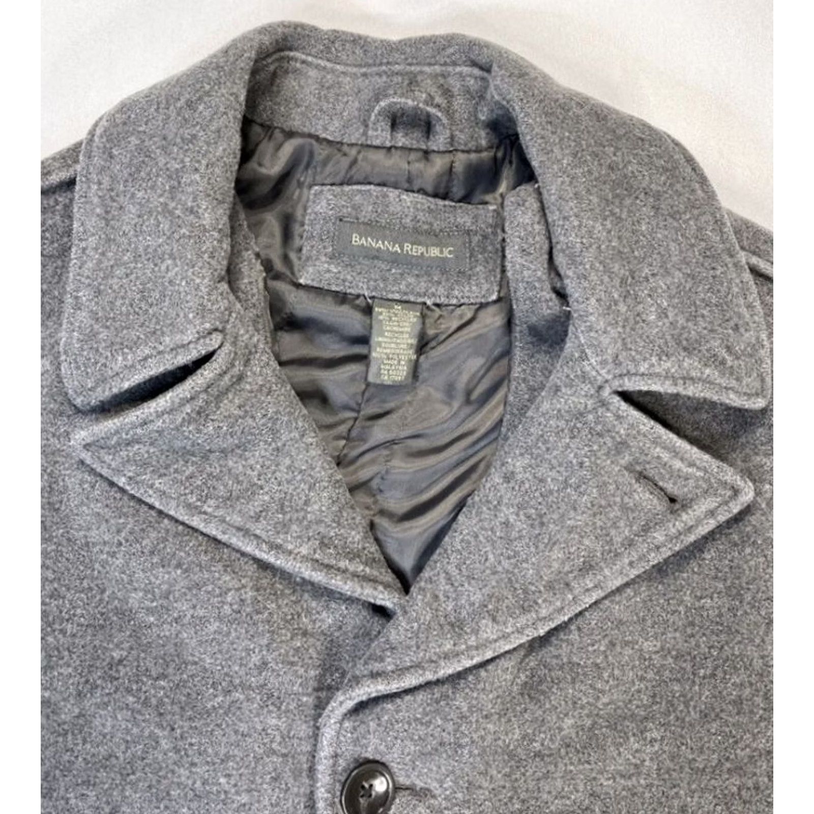 Banana Republic Banana Republic Peacoat Overcoat Wool Cashmere Blend Gray 3 Button Sz M Medium Jacket Winter Casual Mens Unisex Size M / US 6-8 / IT 42-44 - 6 Thumbnail
