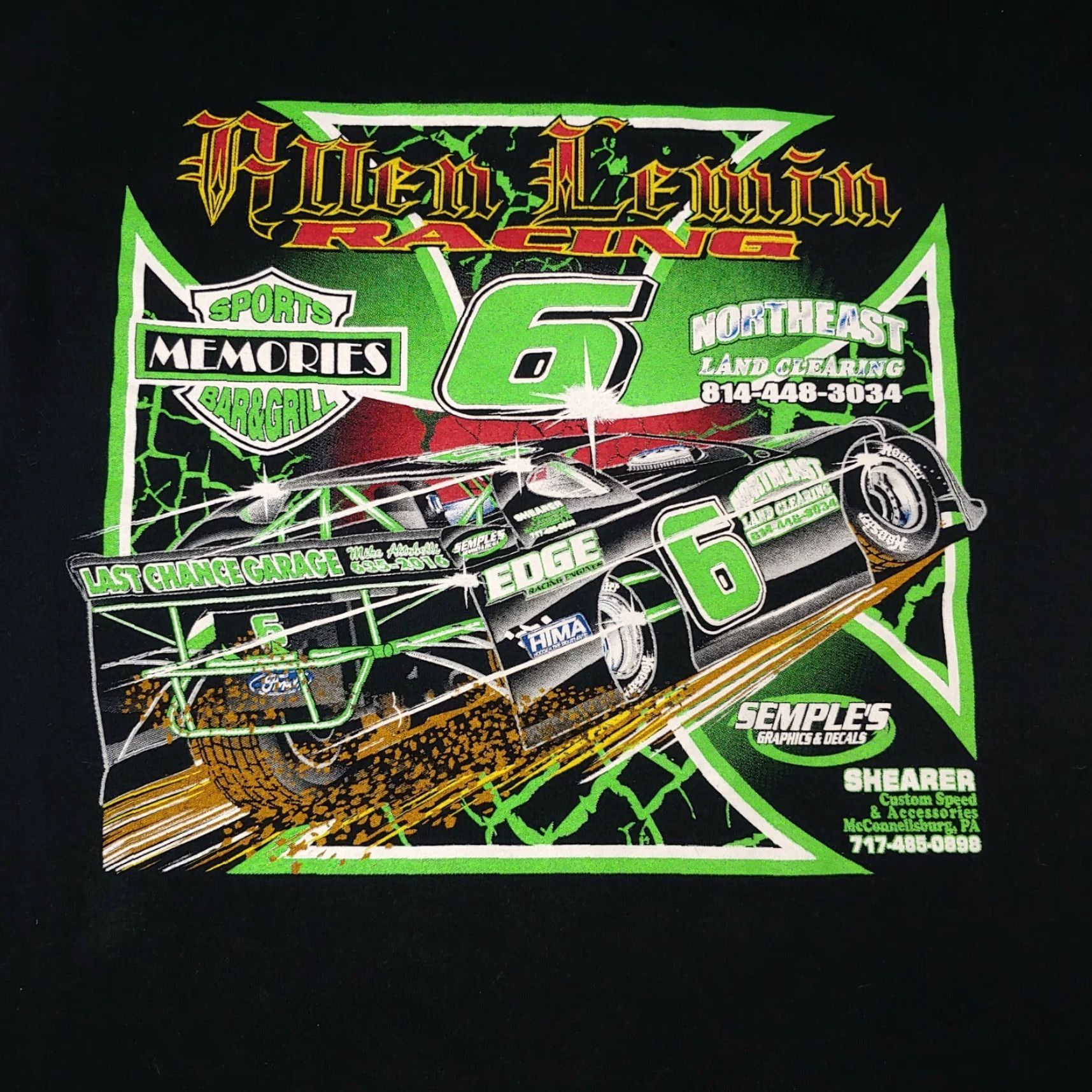 Vintage Allen Lemin Racing Shirt Men Small James Creek PA Raceway Motorsport Race Car Shirt Mens Short Sleeve Crew Neck Black Cotton Size US S / EU 44-46 / 1 - 3 Thumbnail
