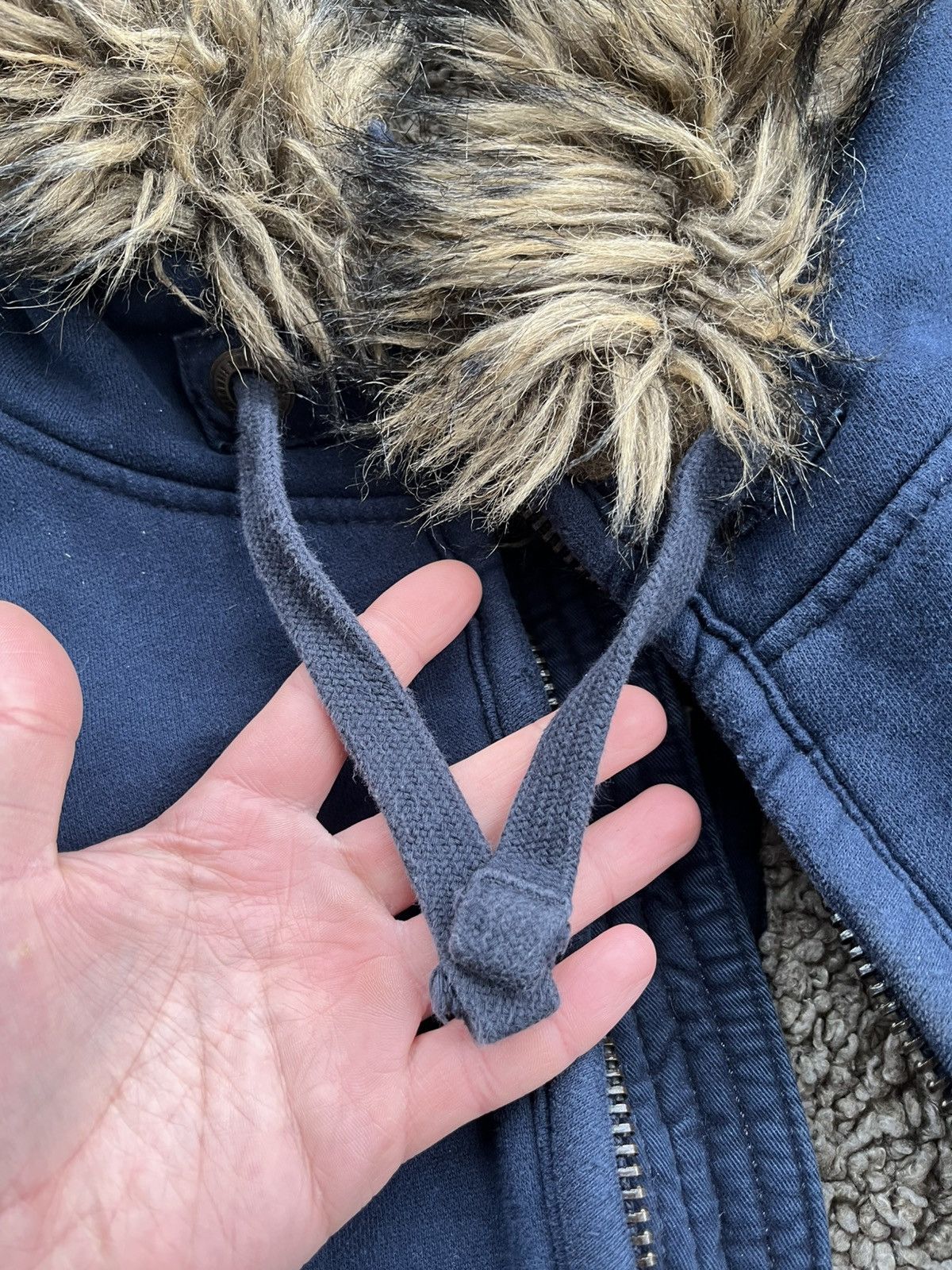 Abercrombie & Fitch Japanese Abercrombie Fitch Fur Faux Faded Y2K Zip Hoodie Size US L / EU 52-54 / 3 - 15 Thumbnail