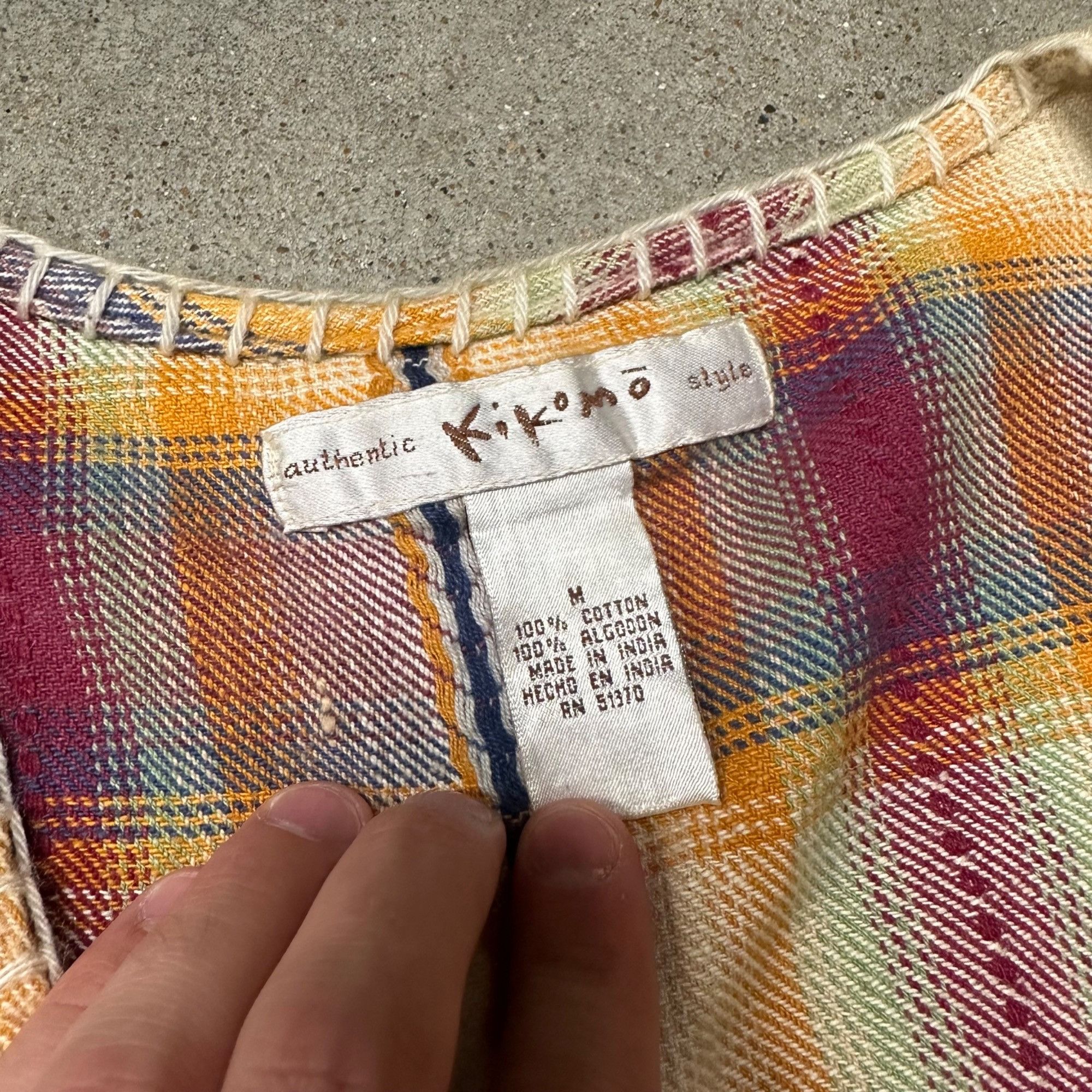 Vintage Vintage Kikomo Unique Patterned Plaid Vest Top Size M / US 6-8 / IT 42-44 - 2 Thumbnail