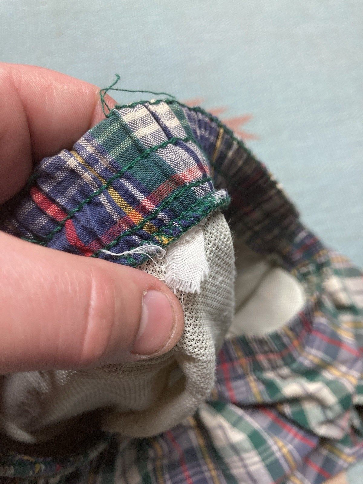 Vintage Vtg 1950s swim trunks shorts cotton plaid beach large Size US 28 / EU 44 - 6 Thumbnail