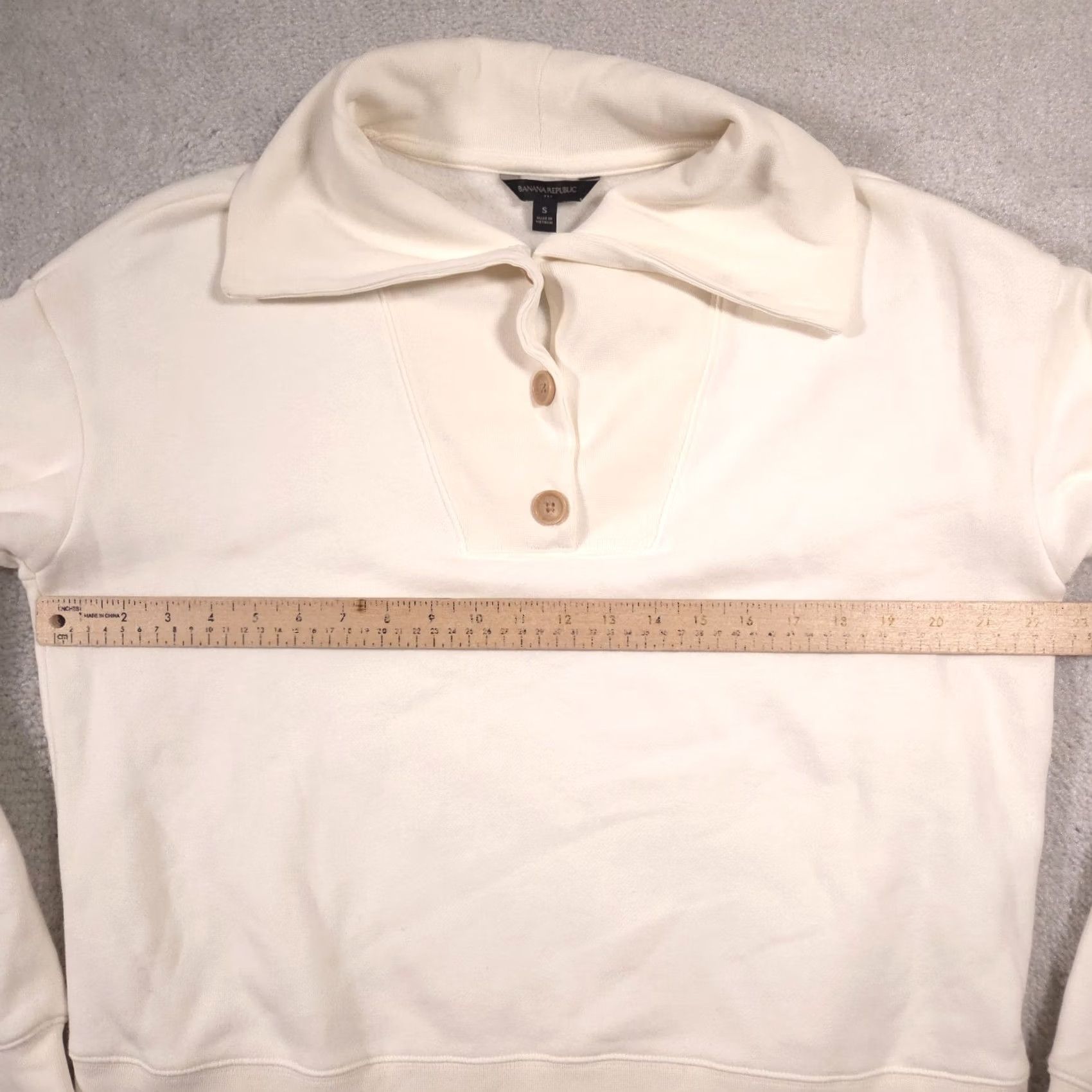 Banana Republic Banana Republic Sweater Knit Shawl Collar Pullover Sweatshirt Ivory Womens Small Size S / US 4 / IT 40 - 5 Thumbnail