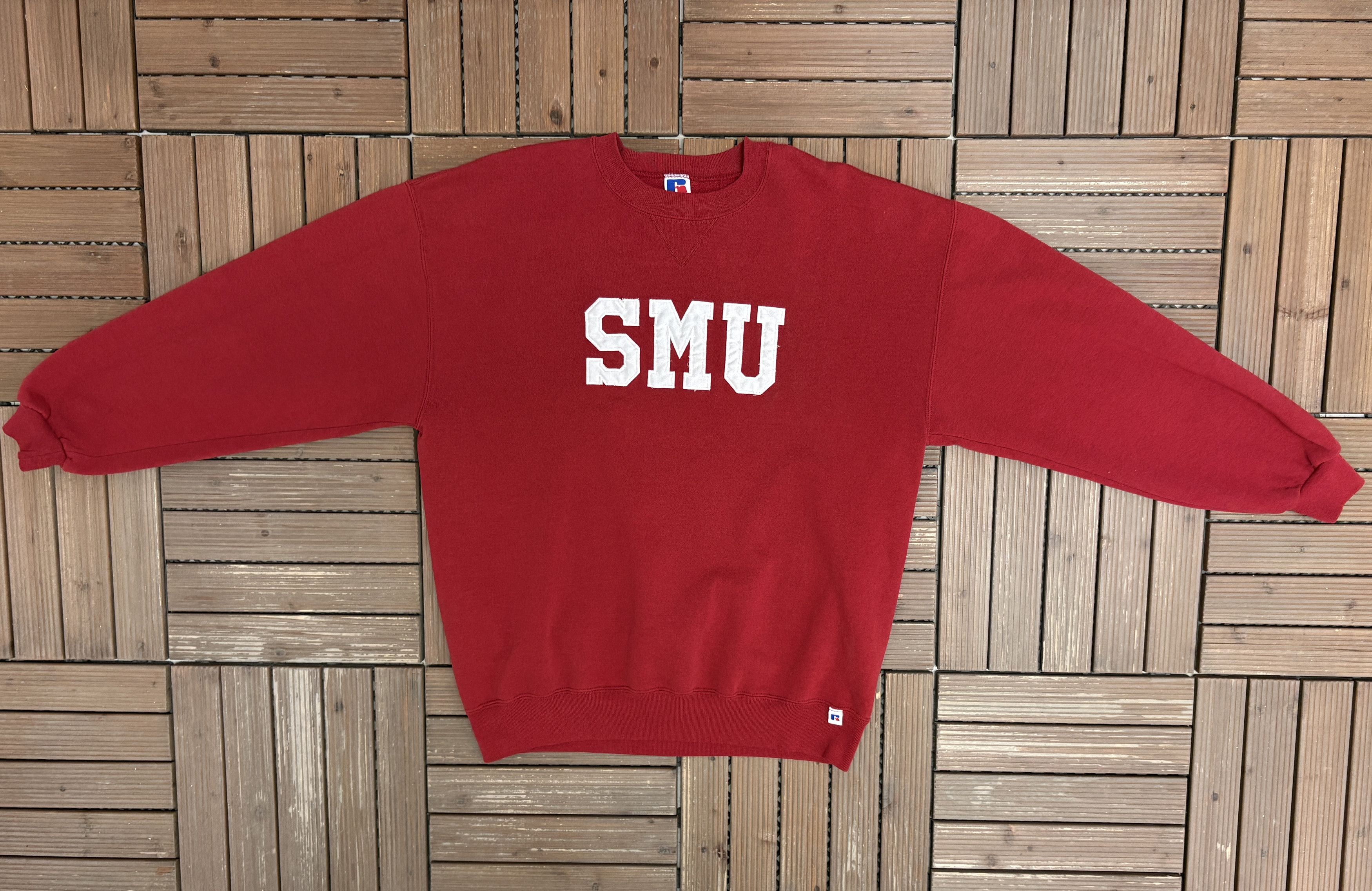 Russell Athletic SMU Mustangs Vintage Red Crewneck Sweater Size US XL / EU 56 / 4 - 5 Thumbnail