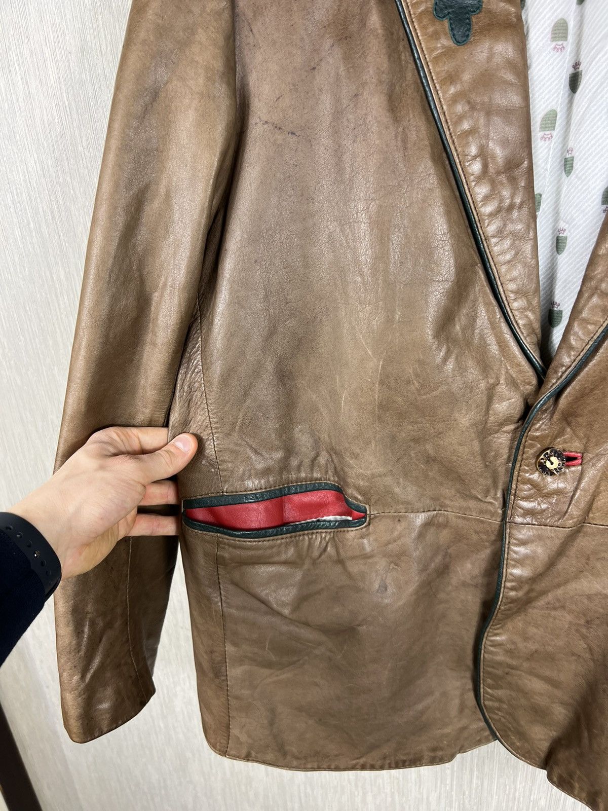 Vintage Vintage 70s genuine leather blazer jacket nordic retro Size US L / EU 52-54 / 3 - 10 Thumbnail