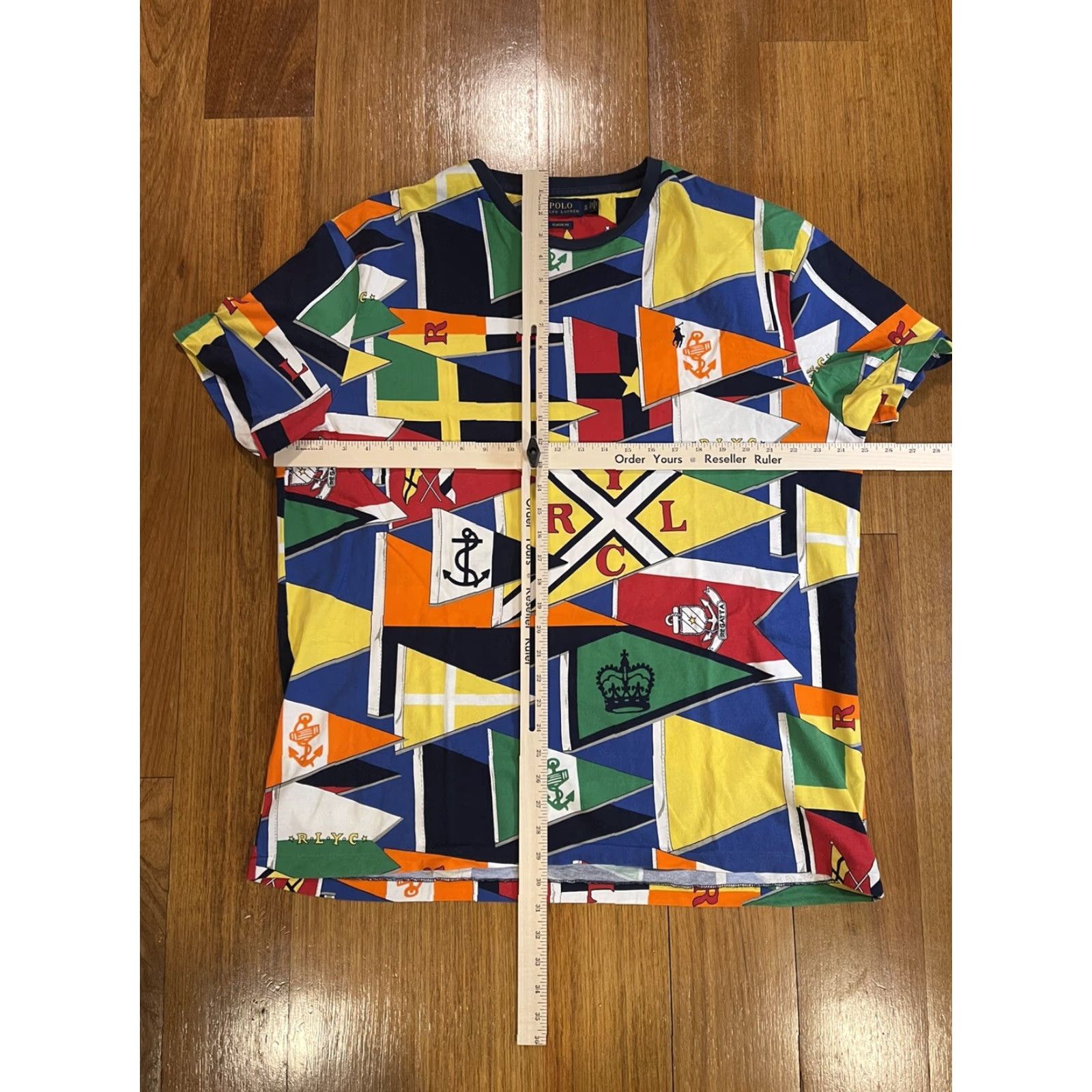 Polo Ralph Lauren Polo Ralph Lauren Shirt Mens XL RLYC Flag Print Yacht Club Multicolor Cotton Short Sleeve Regular Fit T-Shirt Club Mens Size US XL / EU 56 / 4 - 7 Thumbnail