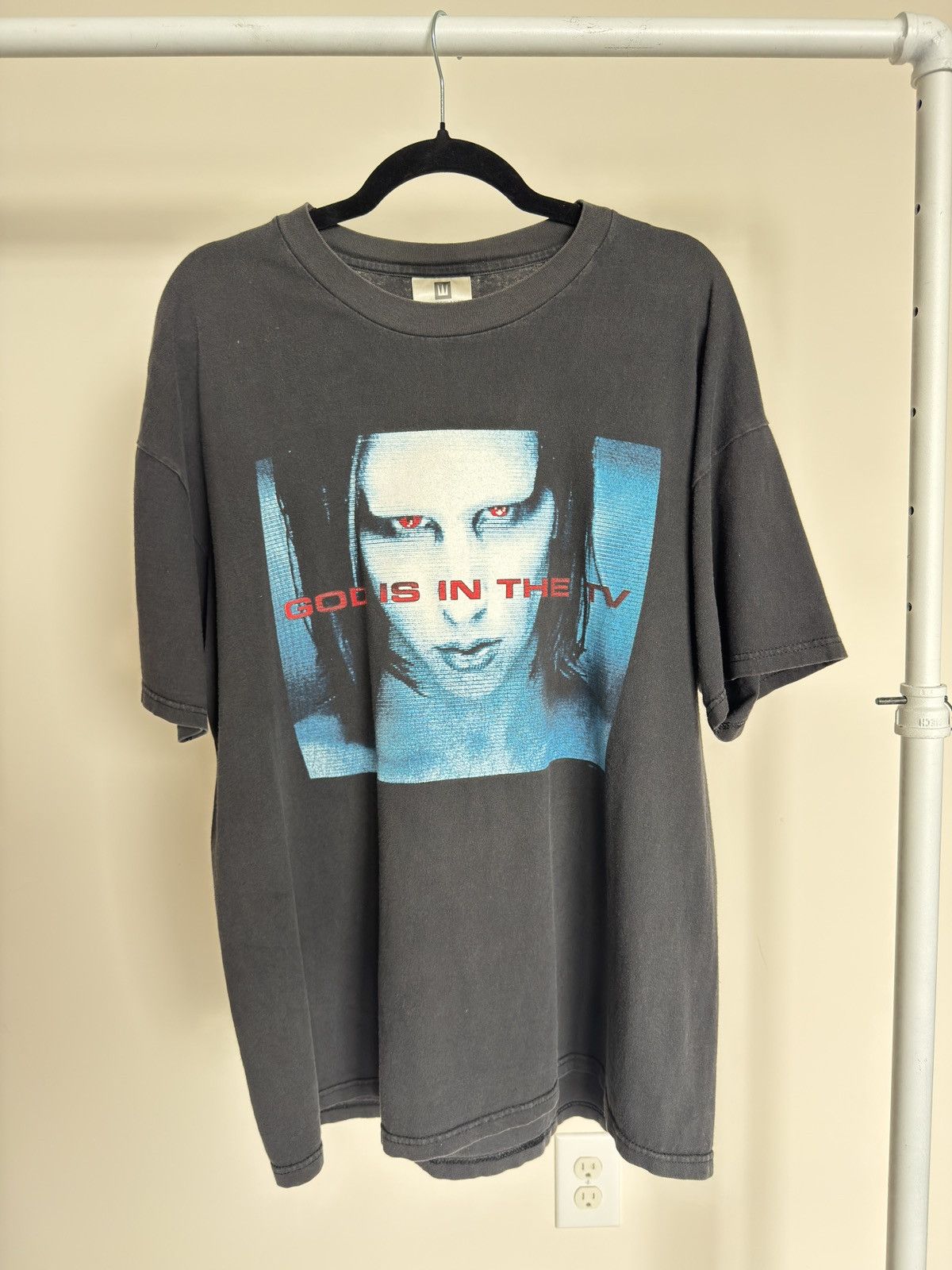 Marilyn Manson 90s Marilyn Manson " God Is In The Tv T-Shirt " Size US XL / EU 56 / 4 - 2 Thumbnail