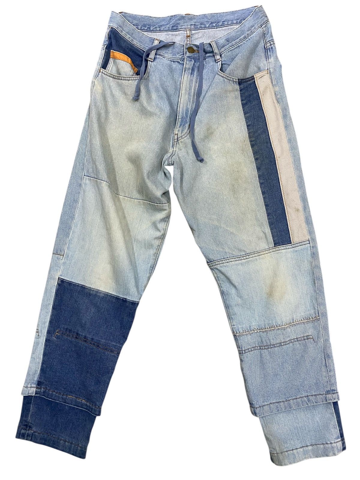 Frapbois by Issey Miyake Patchwork Denim Pants Avant Garde