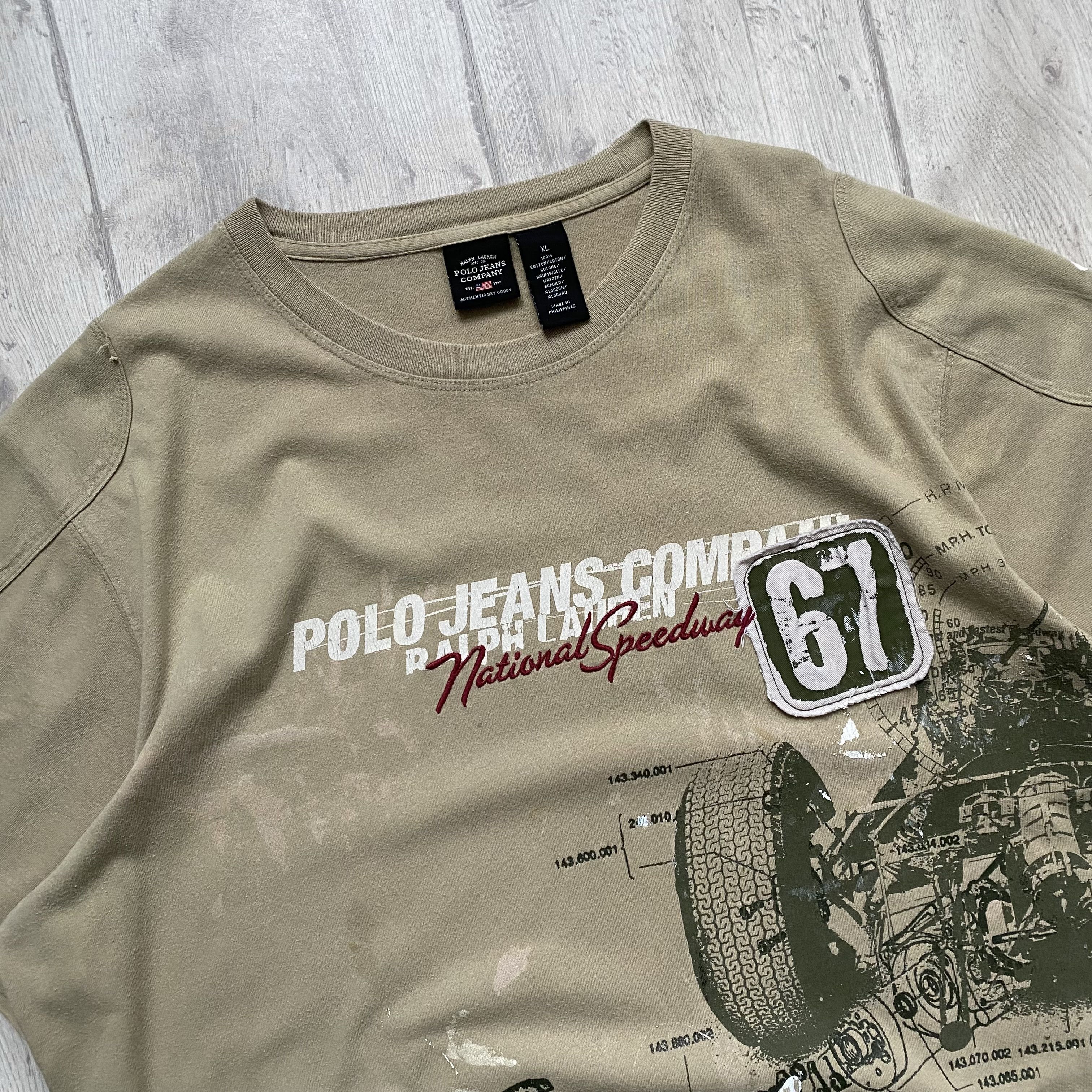 Polo Ralph Lauren Trashed 90s Polo Jeans Company racing team tee ferrari Size US XL / EU 56 / 4 - 3 Thumbnail