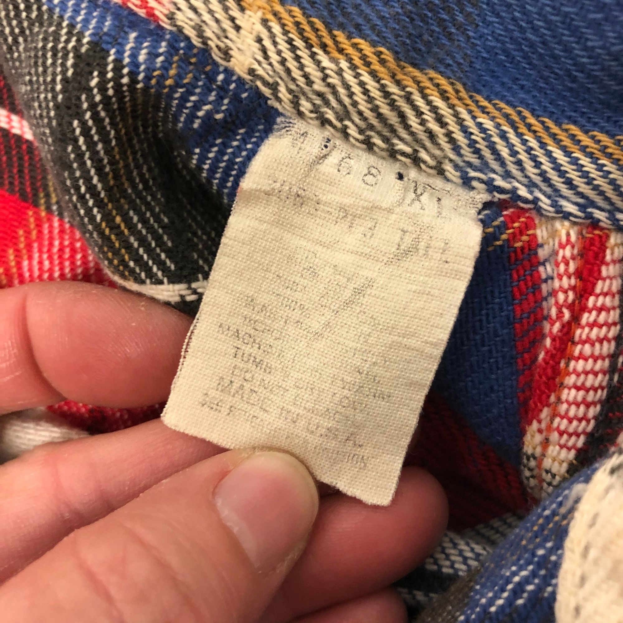 FiveBrother Vtg 5 Five Brother Red Blue Multi-Color Plaid Chore Shirt Size US XL / EU 56 / 4 - 6 Thumbnail