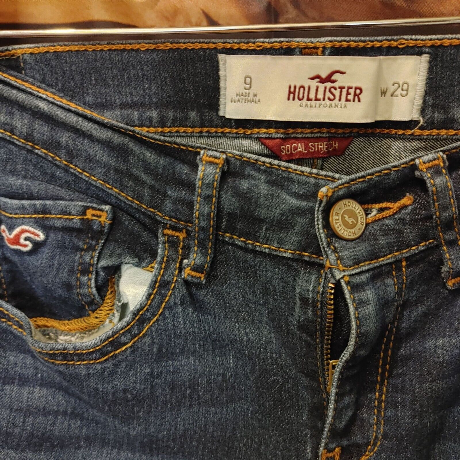 Hollister Hollister Women's Dark Blue Social Stretch Skinny Jeans 29W Size 29" - 2 Thumbnail