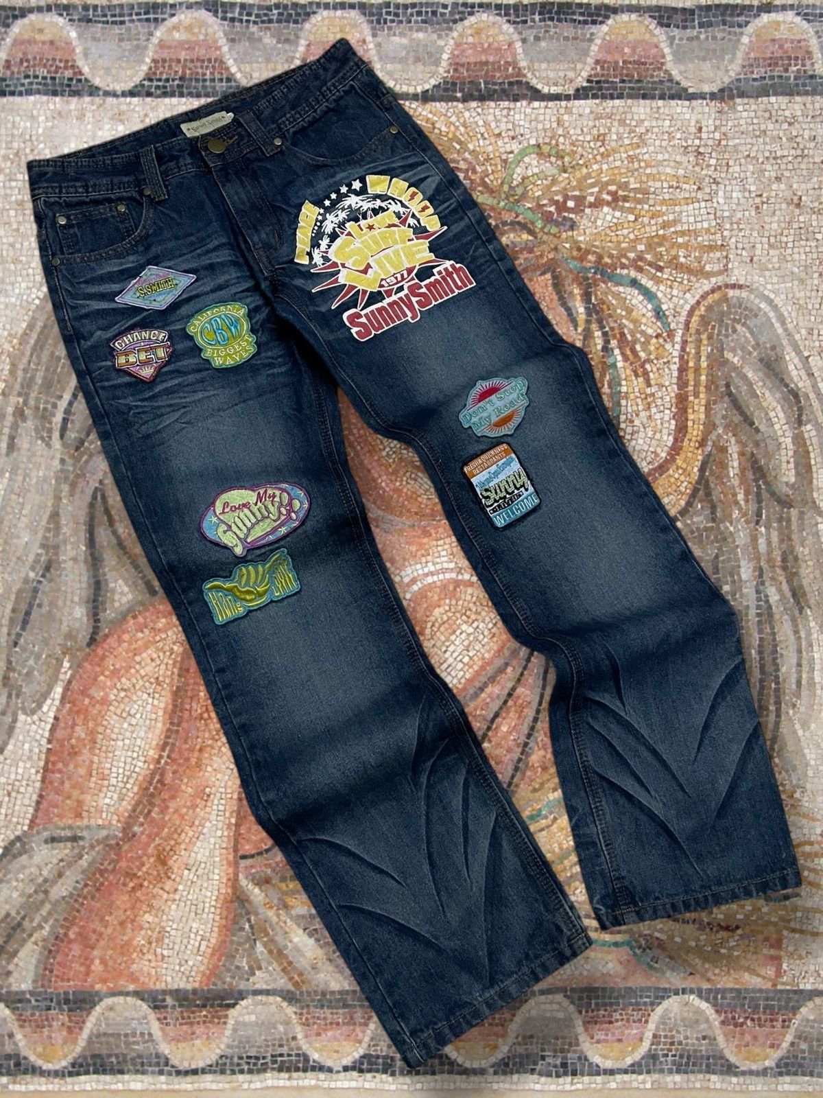 Hysteric Glamour Vintage 90s Japan Designer Sunny Smith Patchwork Fancy Denim Size US 30 / EU 46 - 2 Thumbnail