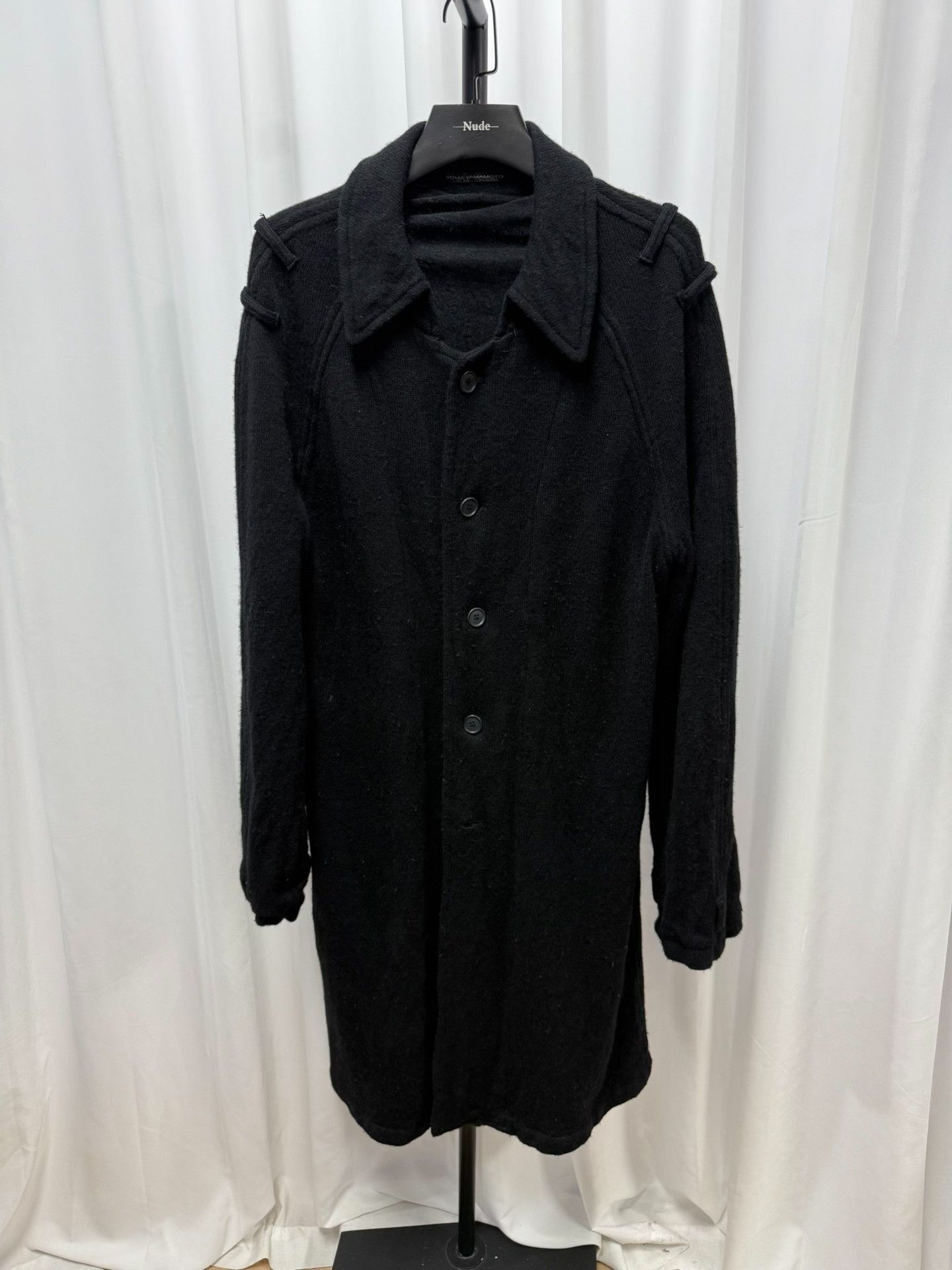 Y's black long wool coat by yohji yamamoto Size US XL / EU 56 / 4 - 1 Thumbnail