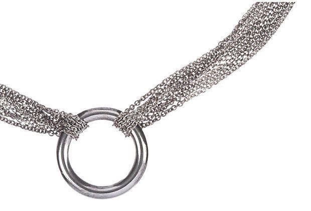 Designer Large Jump Ring Pendant Sterling Silver Necklace Size ONE SIZE - 3 Thumbnail