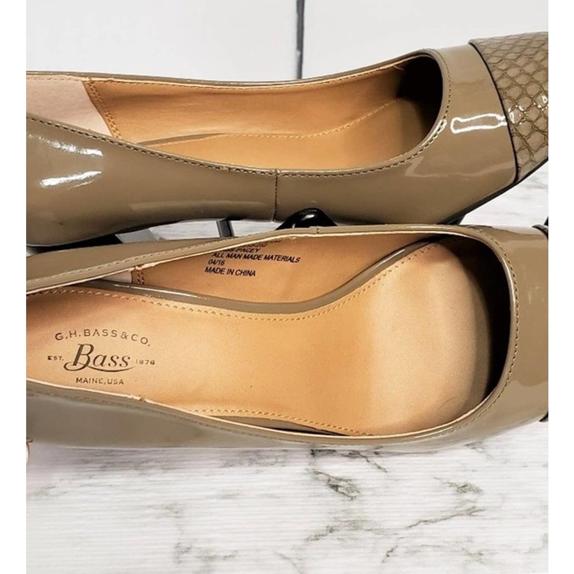Bass Bass Pacey Faux Snakeskin Patent Leather Pumps Heels 8.5 Size US 8.5 / IT 38.5 - 4 Thumbnail