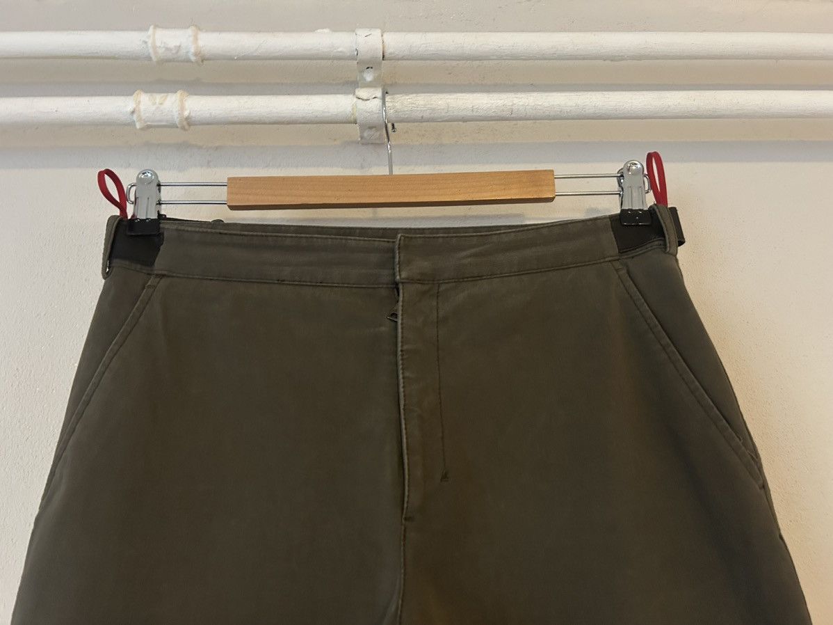 Prada Prada Olive Cotton Blend Flared Trousers w/ Leather Accents Size US 32 / EU 48 - 4 Thumbnail