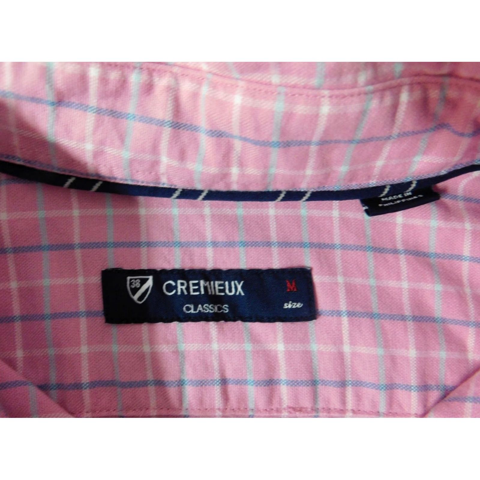 Cremieux Cremieux Shirt Mens Medium Pink Plaid Button-Down Knit Cotton Short Sleeve Collared Pocket Classic Size US M / EU 48-50 / 2 - 5 Thumbnail