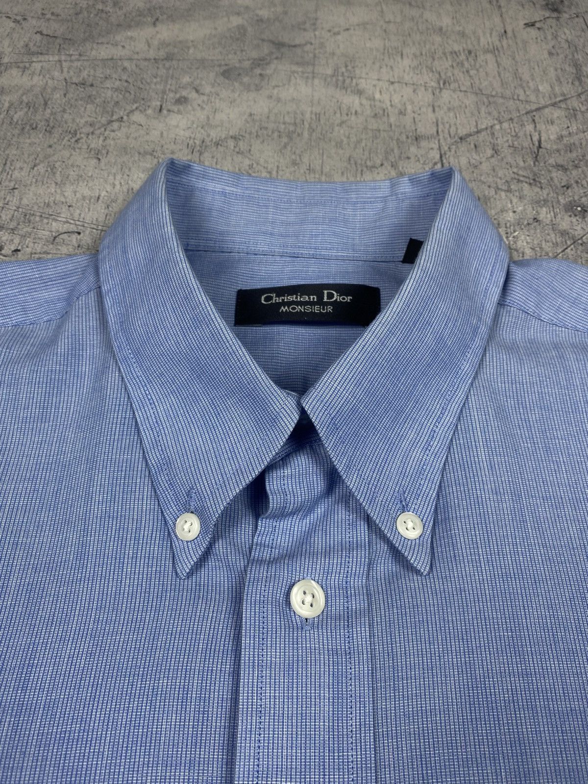 Dior Christian Dior Monsieur Blue Button Down Shirt Size 17 XL Size US XL / EU 56 / 4 - 8 Thumbnail