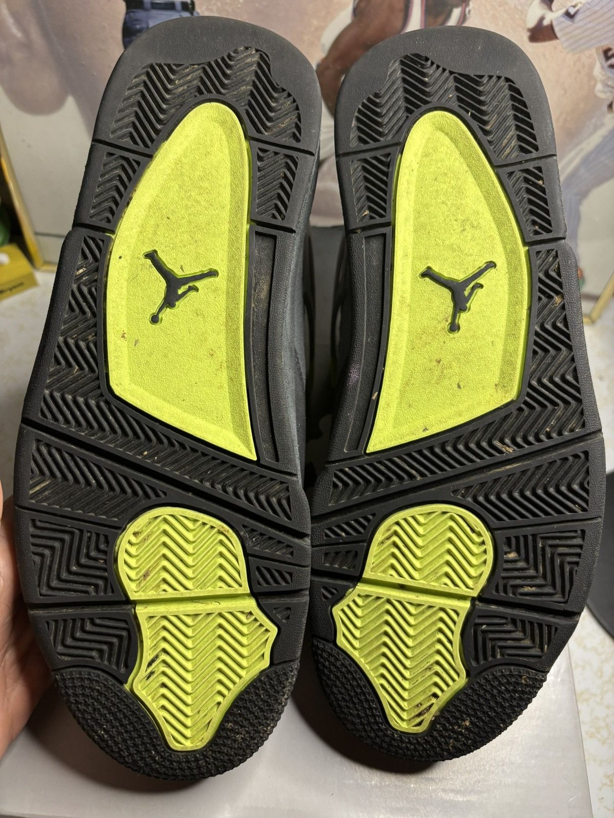 Jordan Brand Air Jordan 4 Retro Neon Size US 10 / EU 43 - 5 Thumbnail