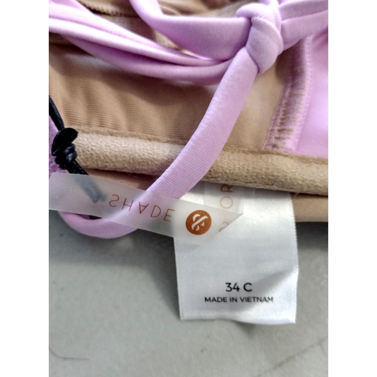 Vintage Shade & Shore Purple Front Tie Spaghetti Bikini Swim Top Padded Size 34C Size XXS / US 00 / IT 34 - 5 Thumbnail