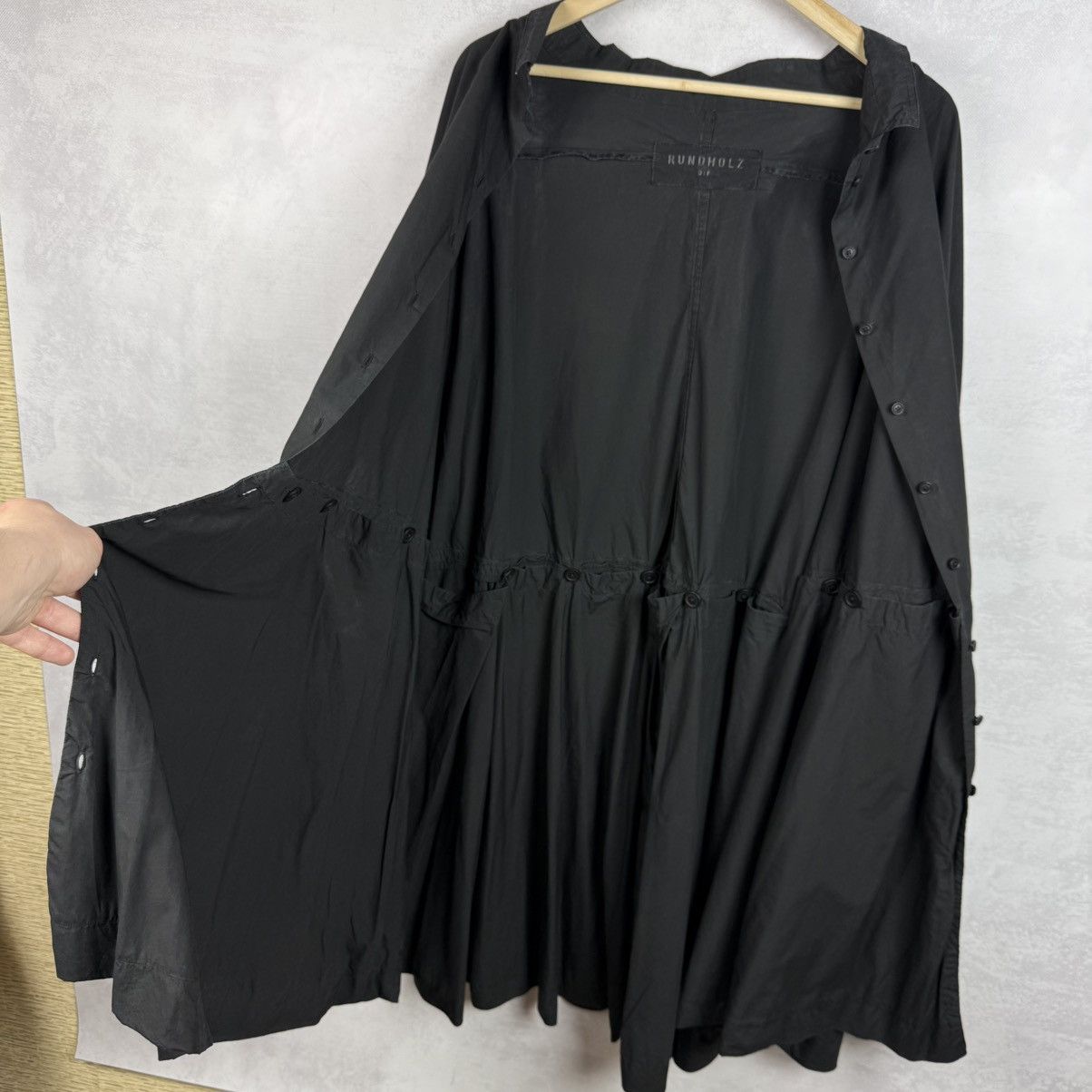 Rundholz Rundholz Dip Black Cotton Avantgarde Long Shirt-Dress Size M Size M / US 6-8 / IT 42-44 - 5 Thumbnail