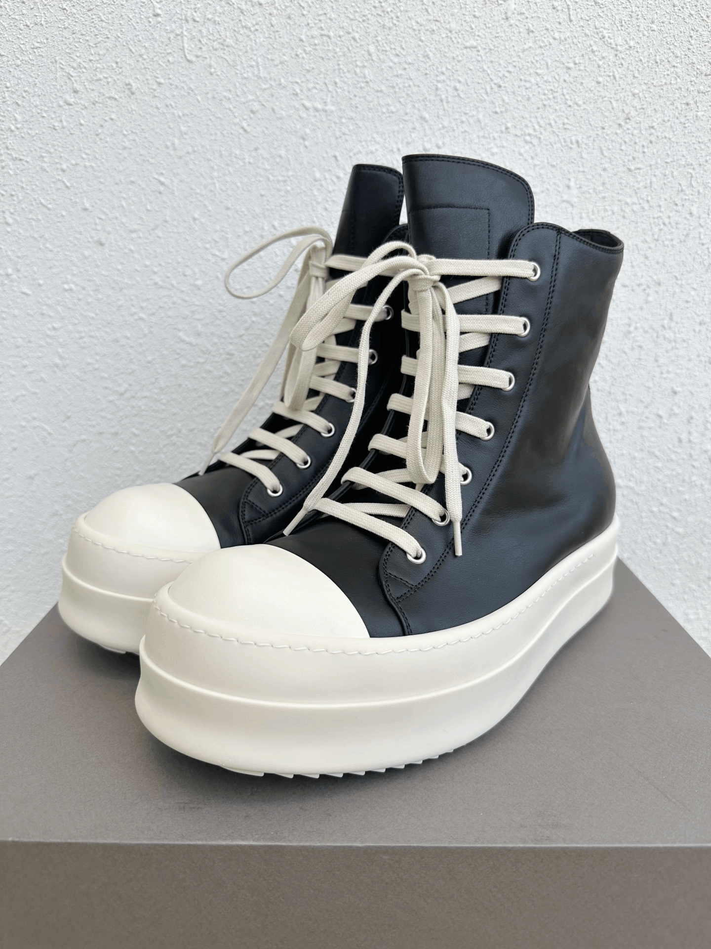 Rick Owens Thick Sole Leather Sneakers