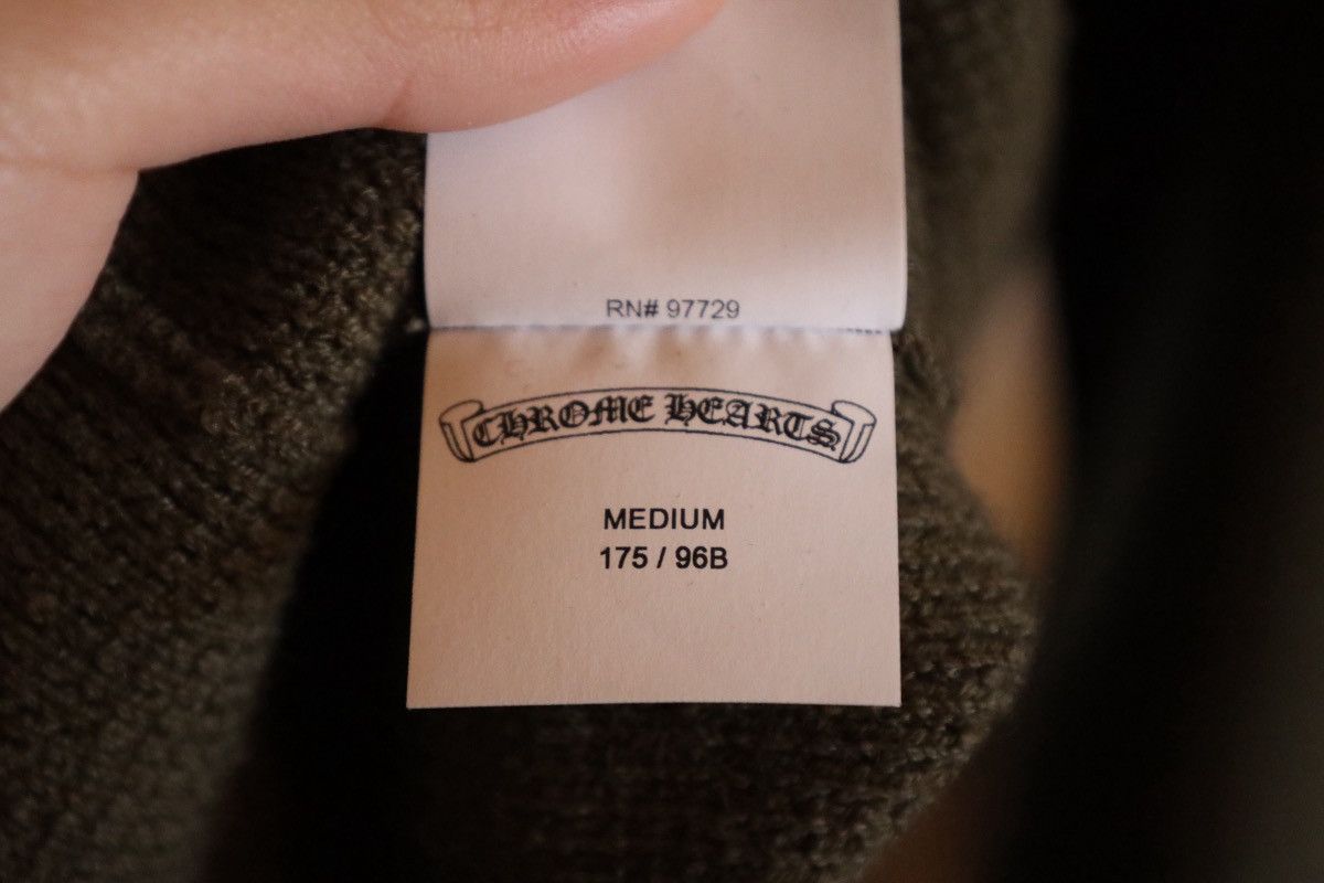 Chrome Hearts Chrome Hearts Olive Green Cashmere Crewneck Sweater Size US M / EU 48-50 / 2 - 6 Thumbnail