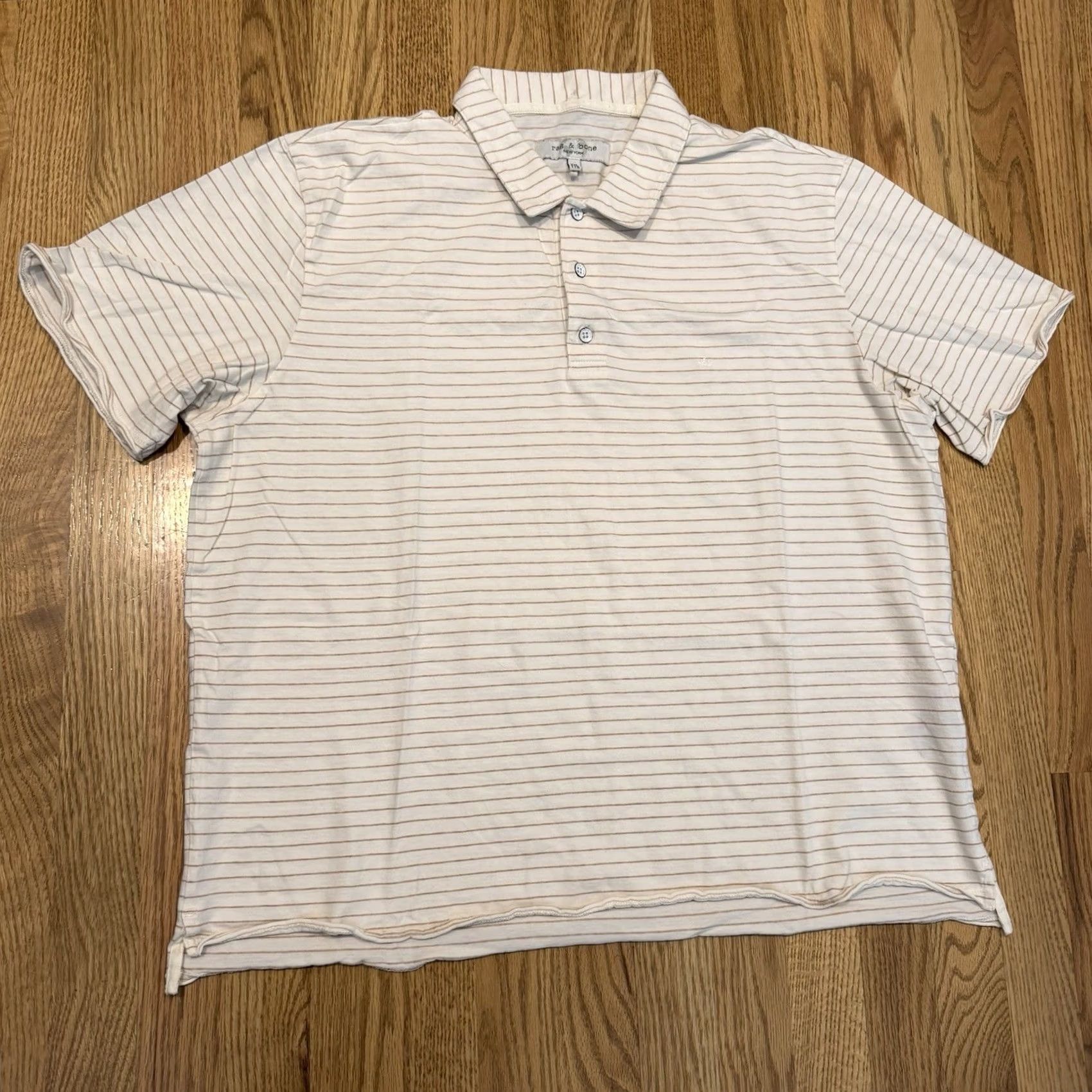 Rag & Bone Rag & Bone Polo Shirt Mens 2XL Multicolor Stripe Organic Cotton Polo Shirt Casual Classic Size US XXL / EU 58 / 5 - 2 Thumbnail