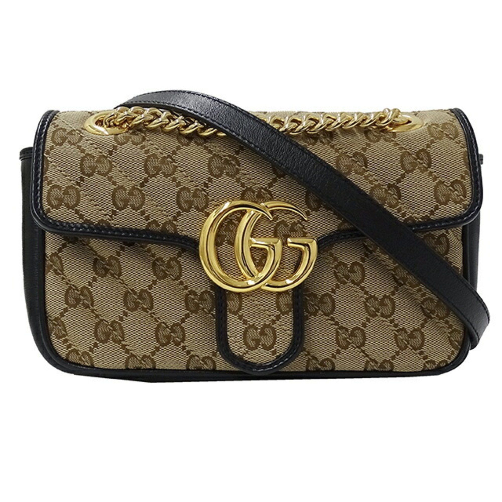 Gucci Gg Marmont Beige Canvas Shoulder Bag (Pre-Owned) Size ONE SIZE - 1 Thumbnail