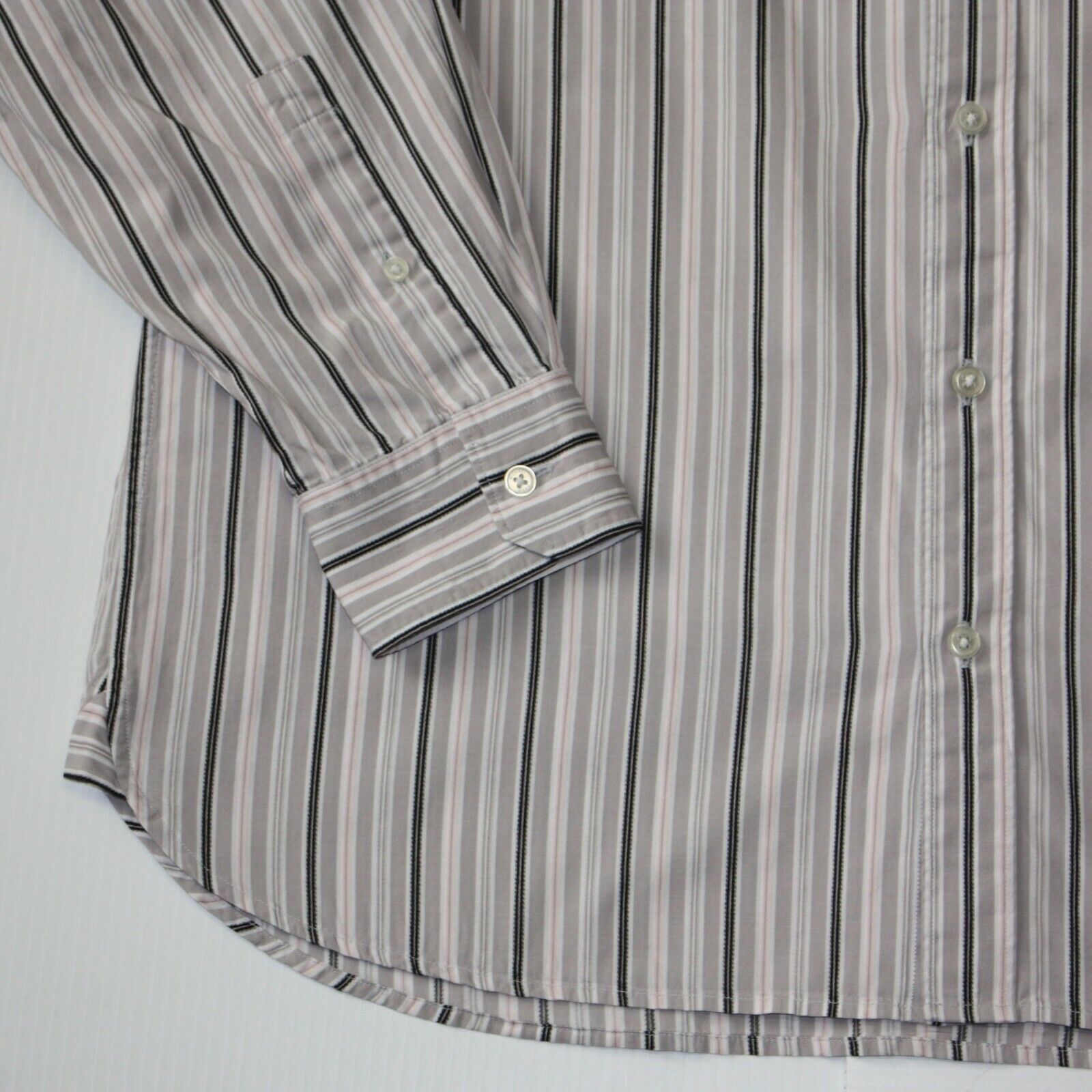 Michael Kors Regular Fit Men's Multi Stripe Dress Shirt size Large Size US L / EU 52-54 / 3 - 3 Thumbnail