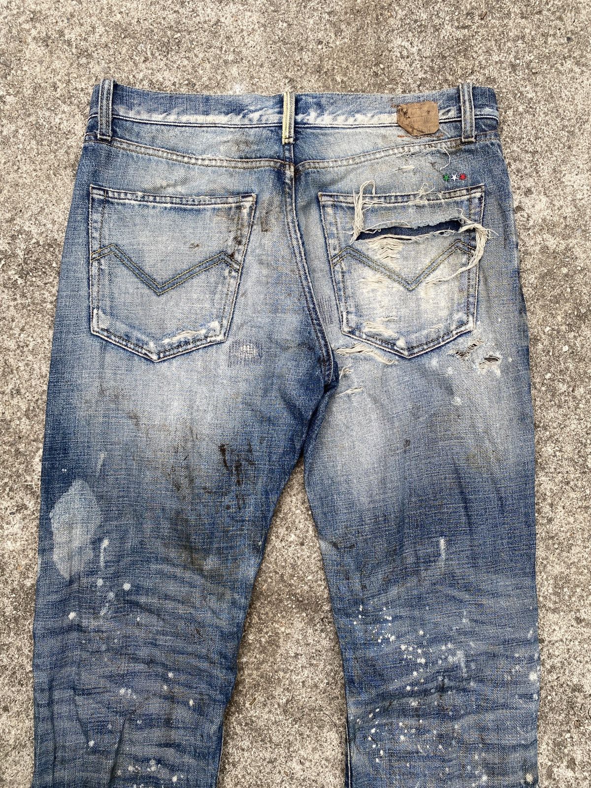Energie Energie Italy Green Selvedge Distressed Denim Size US 32 / EU 48 - 10 Thumbnail
