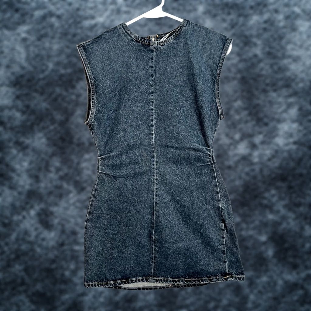 denim dress women zara Zara - Trf Short Denim Dress - Dark Indigo - Xl