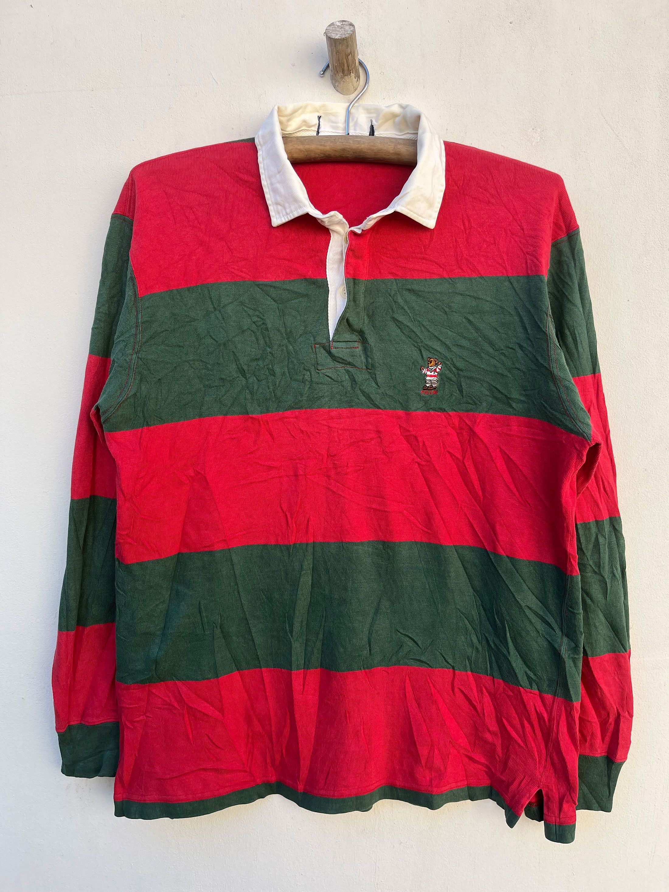 Polo Ralph Lauren Vintage Polo Ralph Lauren Bear 92 Rugby Border Polos Size US M / EU 48-50 / 2 - 1 Thumbnail