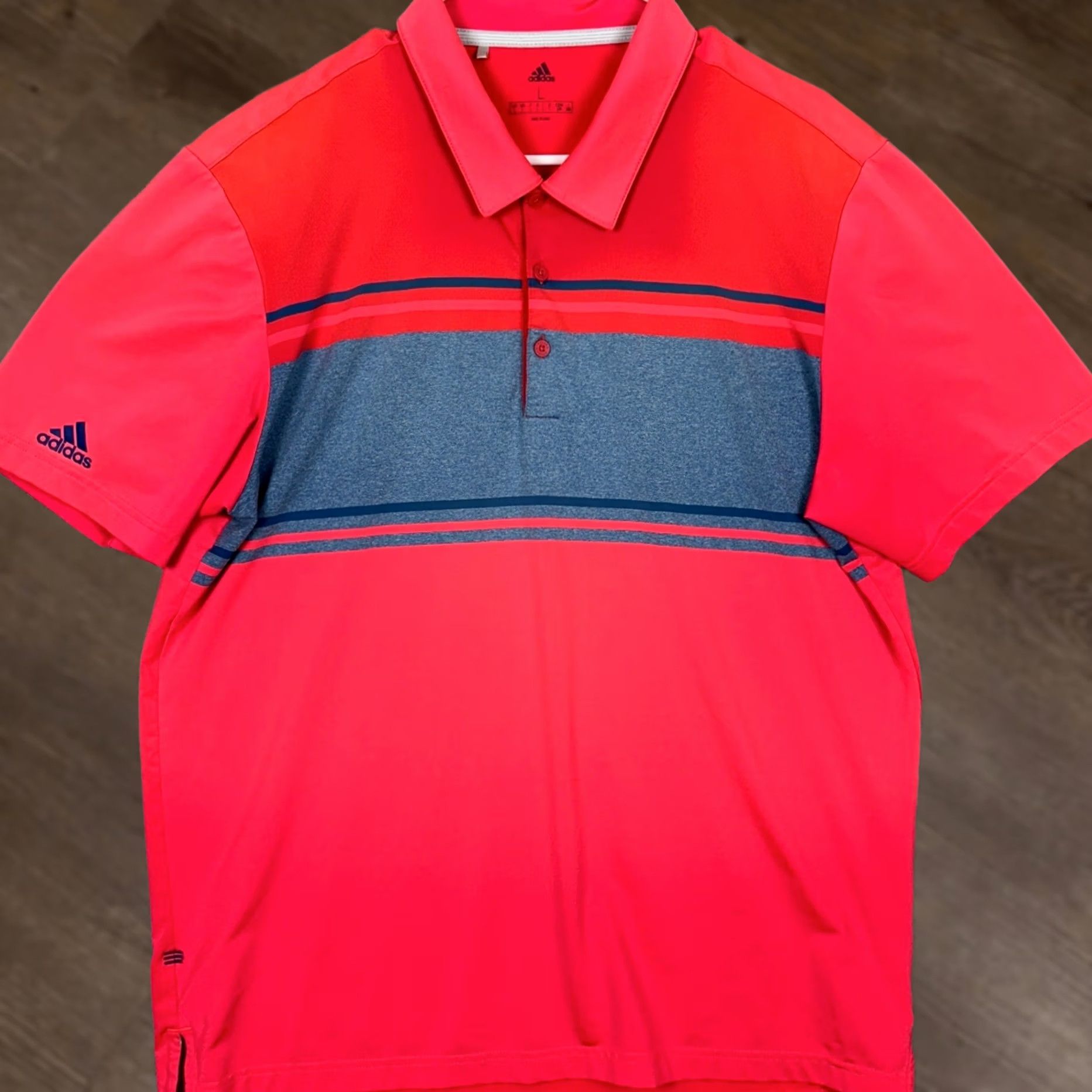 Adidas Adidas Golf Polo Shirt Mens Large Red Blue Colorblock Performance Rugby Athletic Size US L / EU 52-54 / 3 - 1 Thumbnail
