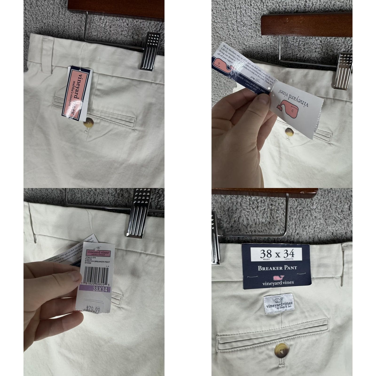 Vineyard Vines Vineyard Vines Pants Mens 38x34 Stone Stretch Breaker Chino Flat Front Casual Size US 38 / EU 54 - 9 Thumbnail
